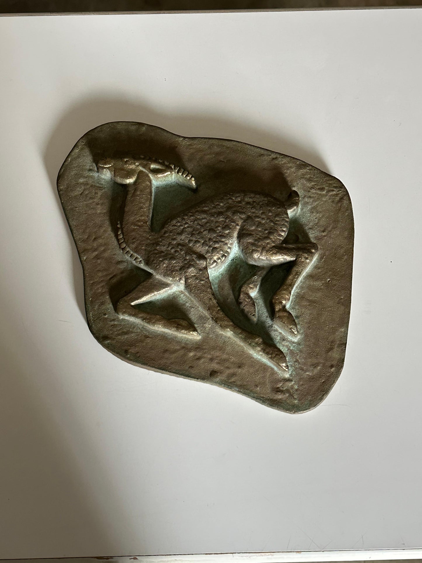 Frisman Vintage Unique Bronze Sculptural Wall Relief Plaque, 1950s, Sweden