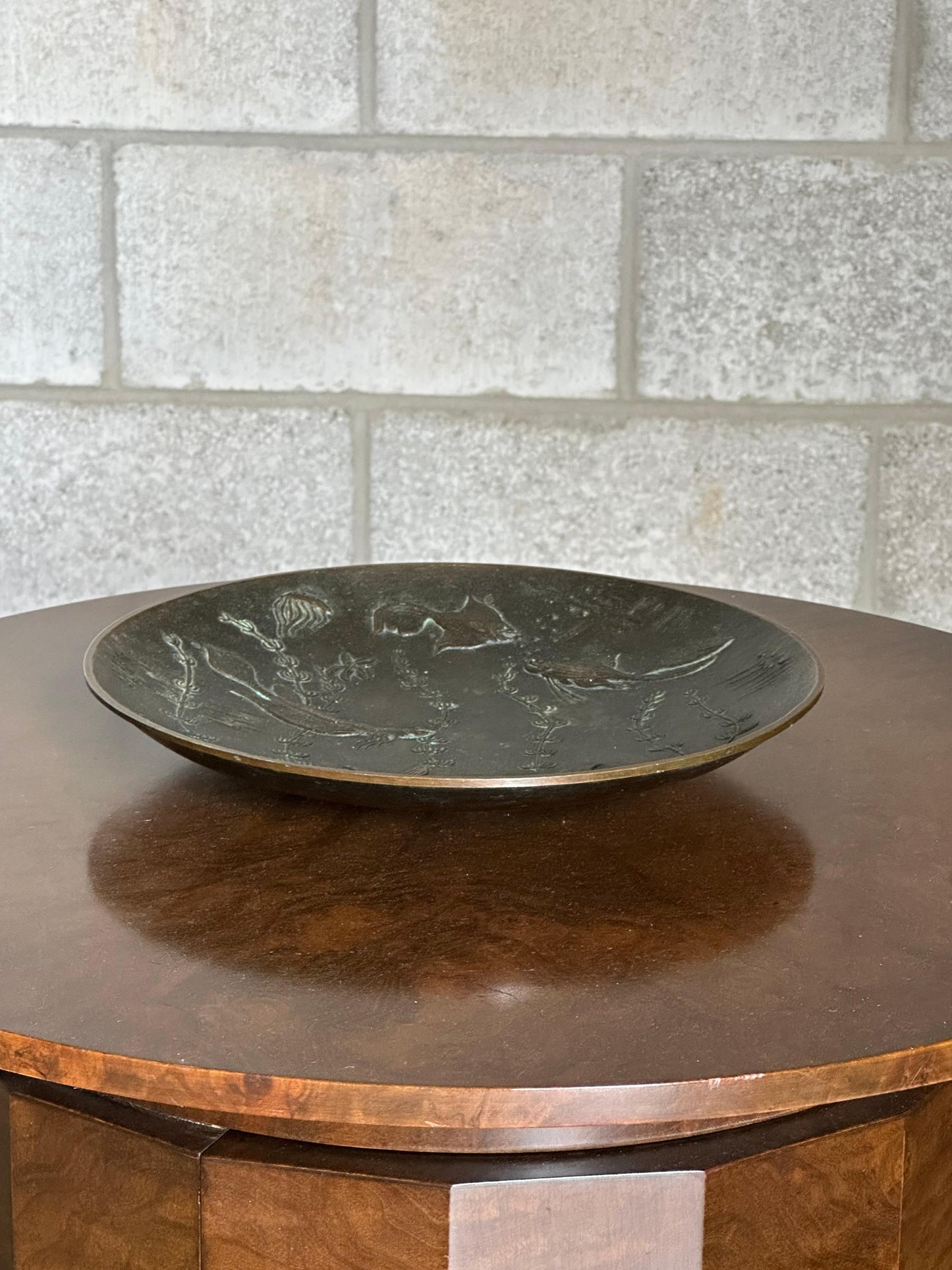 Frisman Vintage Solid Bronze Low Bowl by Gunnar Nylund for Akta Brons, Sweden, 1940s