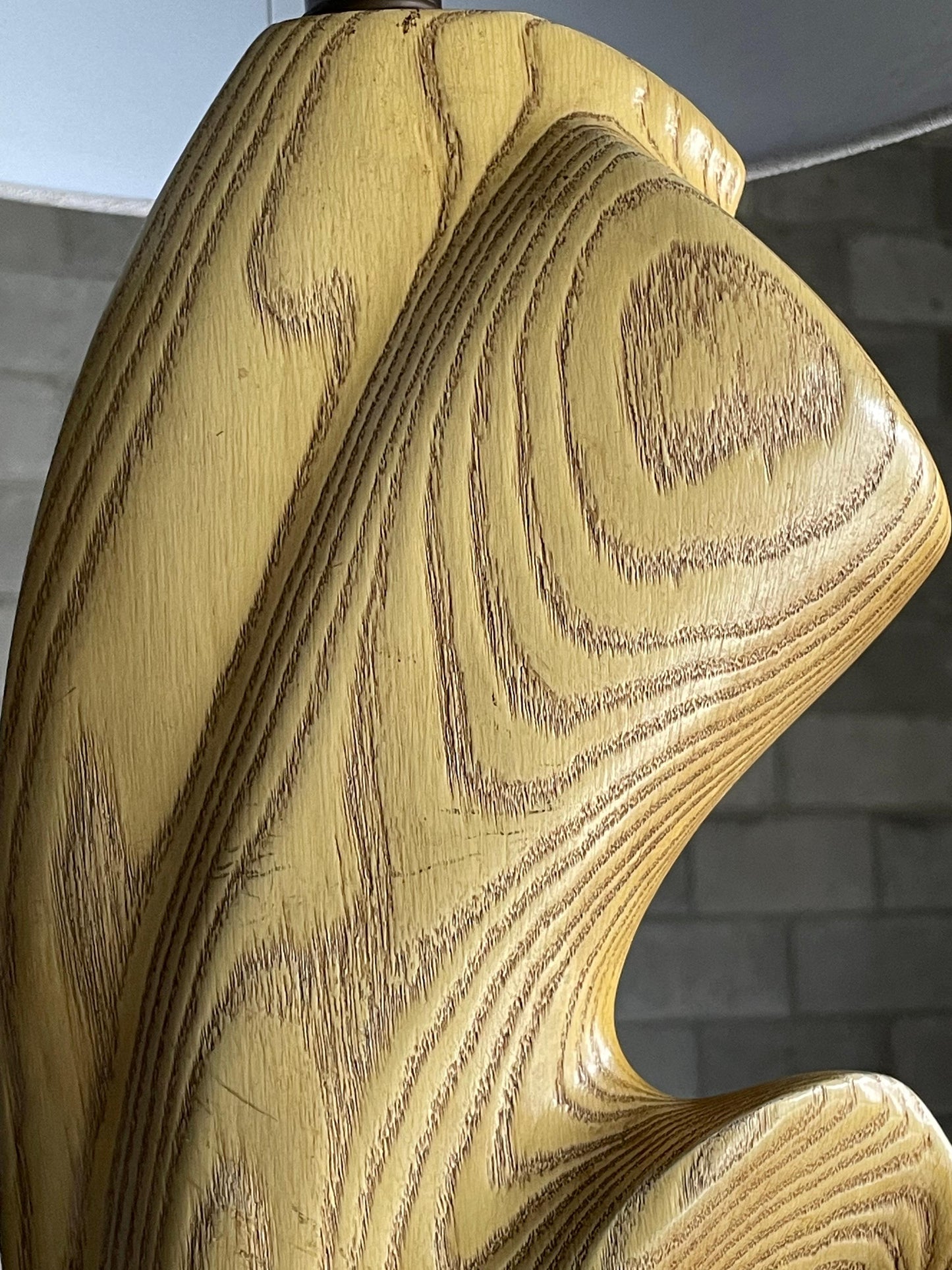 Frisman Vintage Large Biomorphic Cerused Modernist Table Lamp After Yasha Heifetz