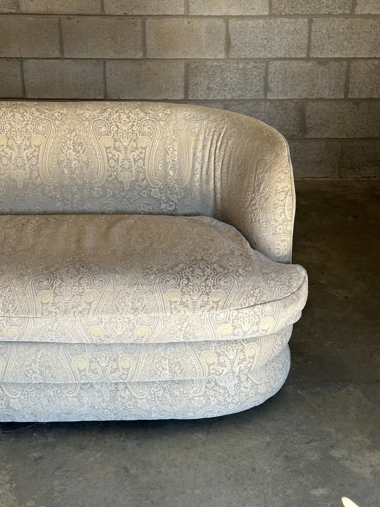 Frisman Vintage Large Postmodern Serpentine Sectional With Stacked Base After Directional