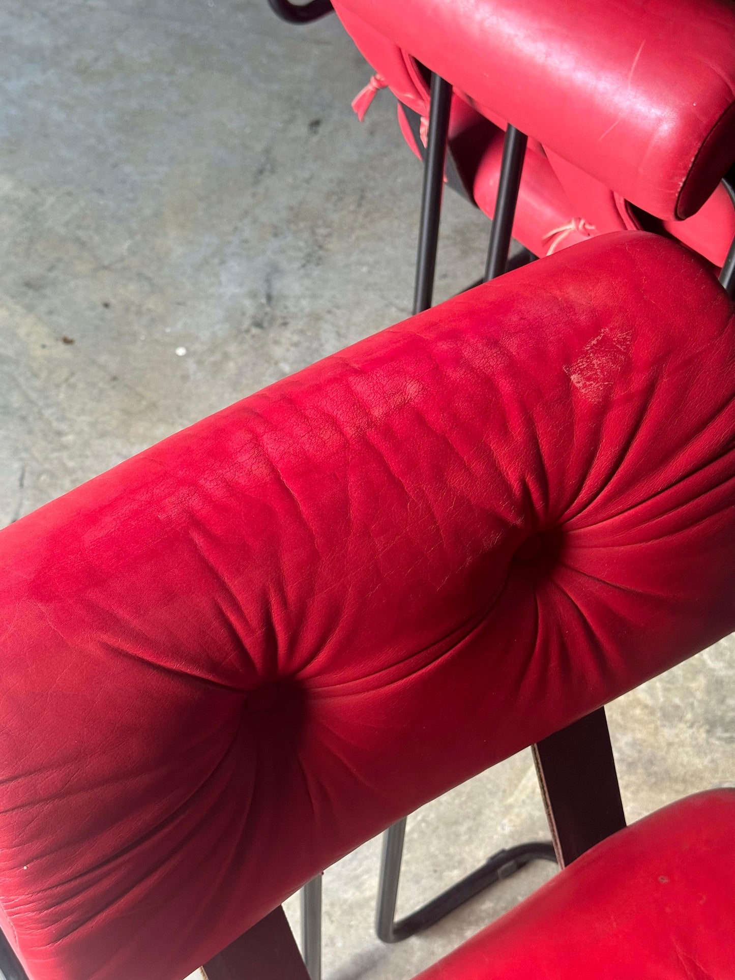 Frisman Vintage Tucroma Chairs by Guido Faleschini for I4 Mariani, Red Leather- Set of 6