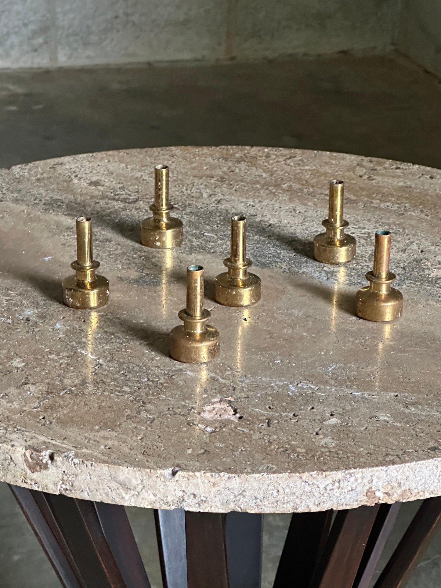 Frisman Vintage Hans Agne Jakobsson Brass Candle Holders, Set of 6