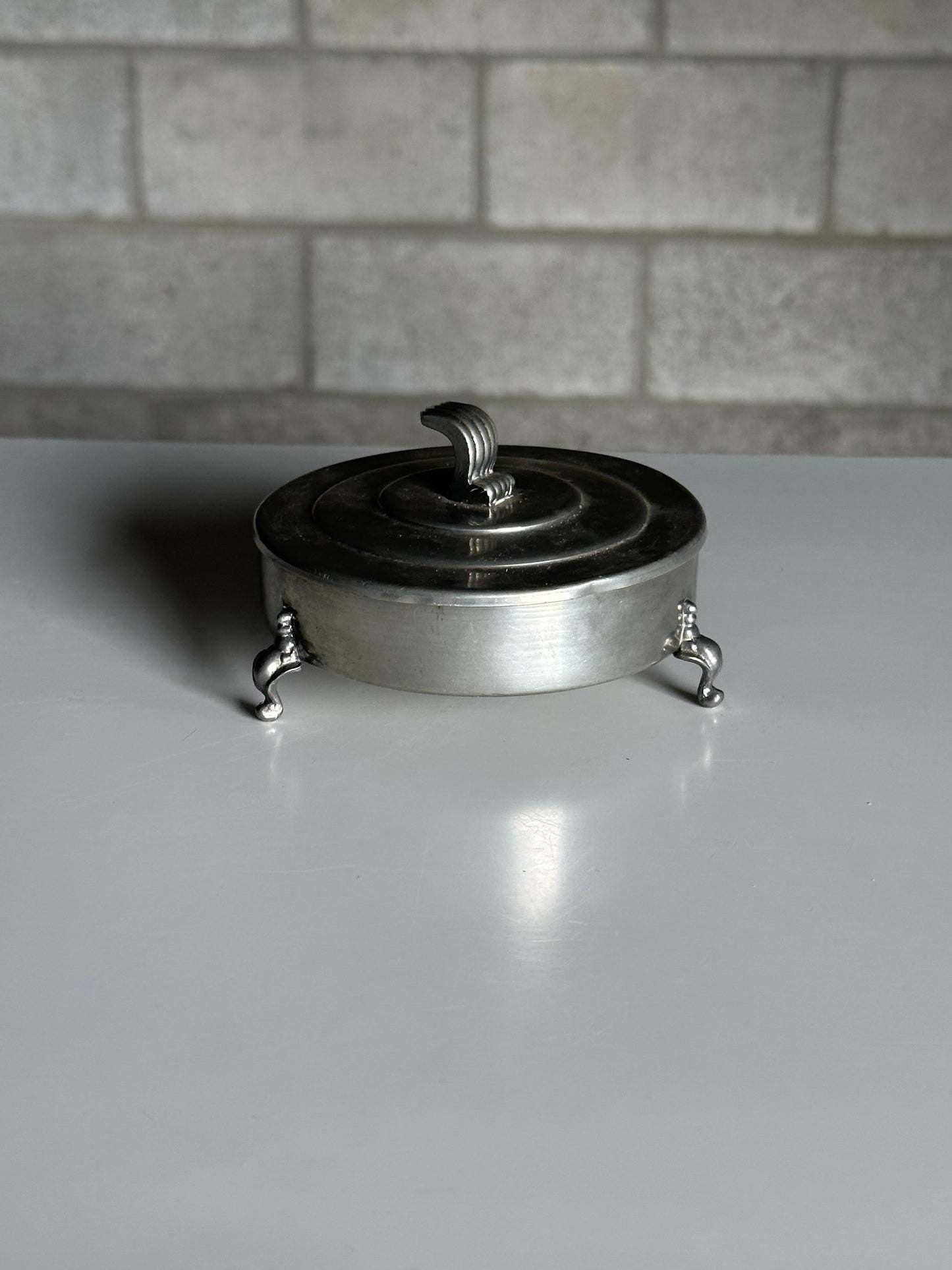 Frisman Vintage Footed Lidded Jar by Svenskt Tenn in Pewter