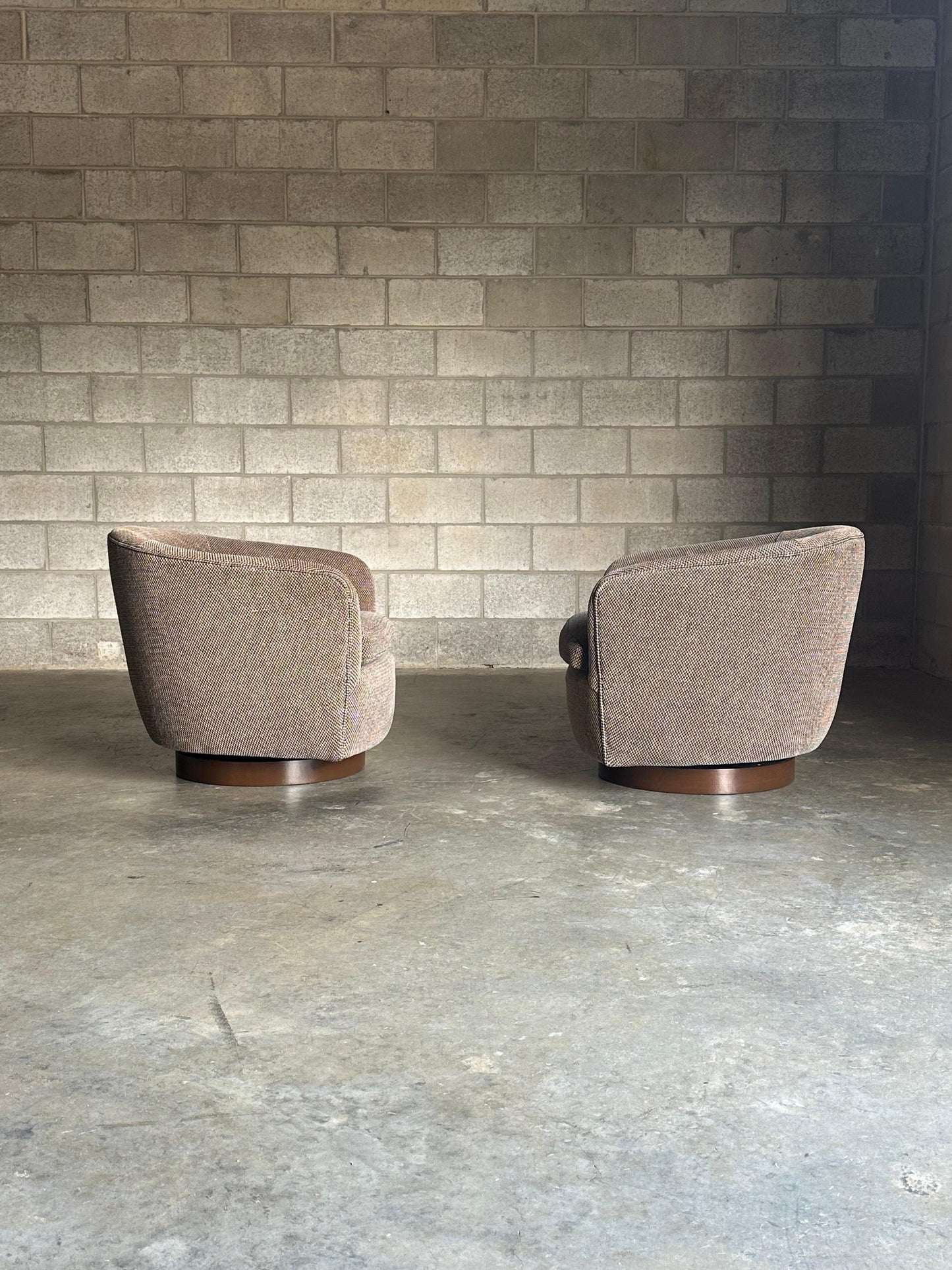 Frisman Vintage Milo Baughman for Thayer Coggin Swivel and Tilt Chairs