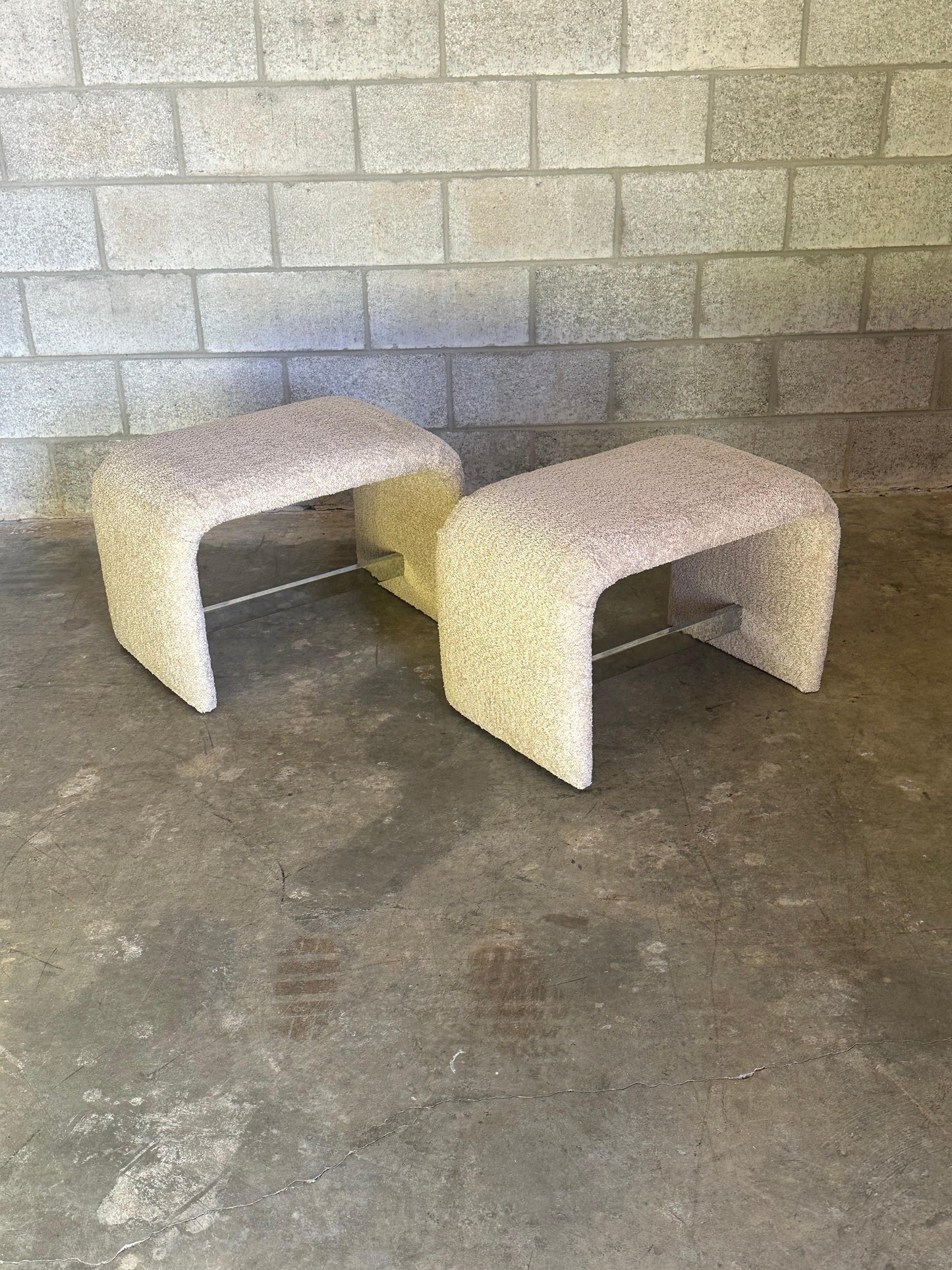 Frisman Vintage Vintage Waterfall Ottomans/ Stools by Thayer Coggin - A Pair