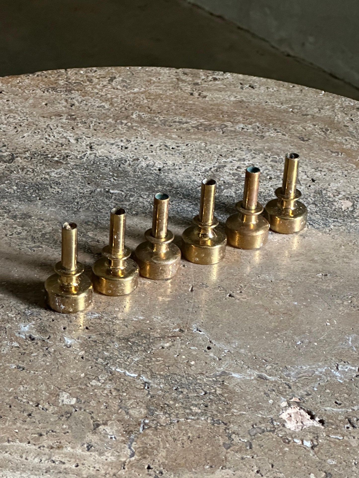 Frisman Vintage Hans Agne Jakobsson Brass Candle Holders, Set of 6