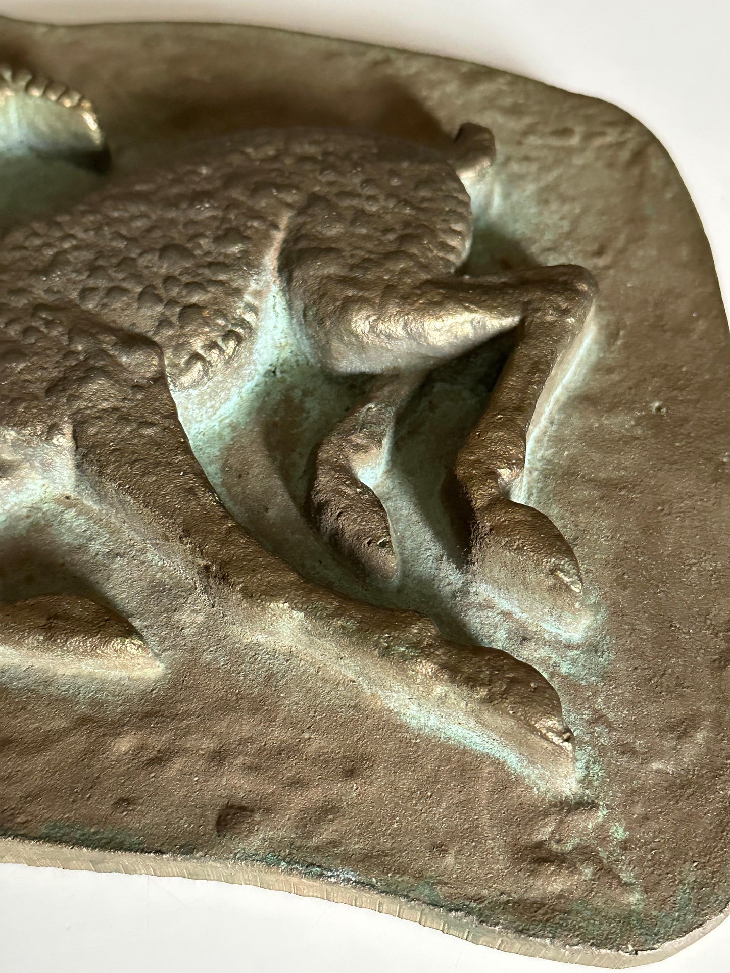 Frisman Vintage Unique Bronze Sculptural Wall Relief Plaque, 1950s, Sweden