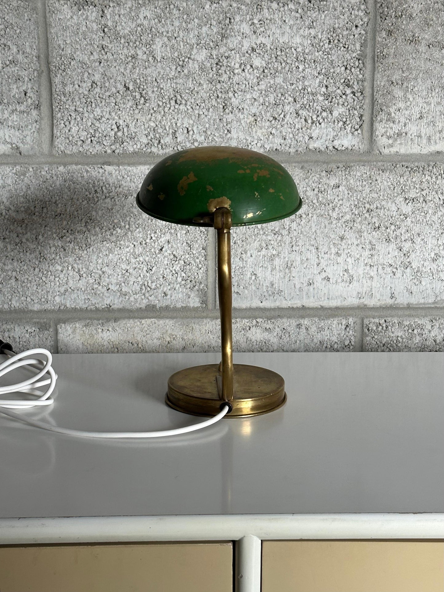 Frisman Vintage 1940s Swedish Modern Organic Wall/ Table Lamp by Asea, Brass and Paint