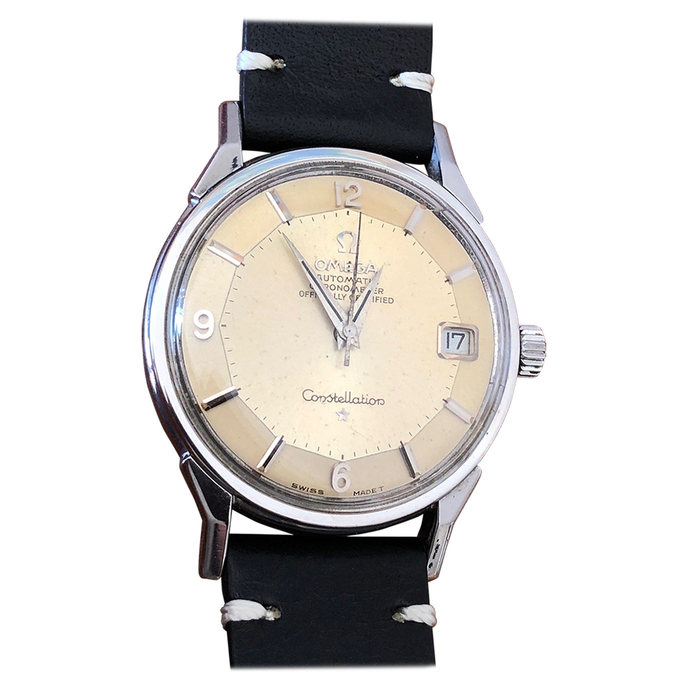 Frisman Vintage Omega Constellation Pie Pan Dial Cream Patina