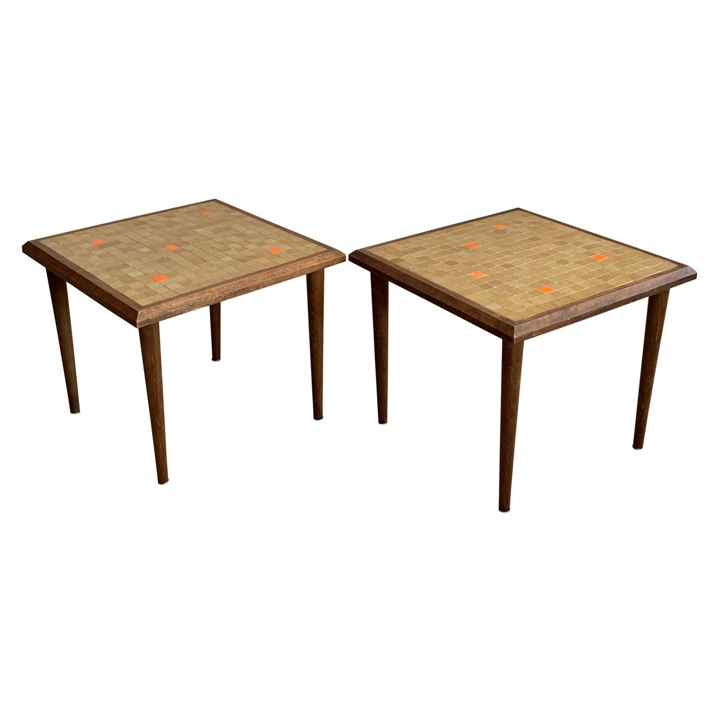 Frisman Vintage Pair of Murano Tile Side Tables
