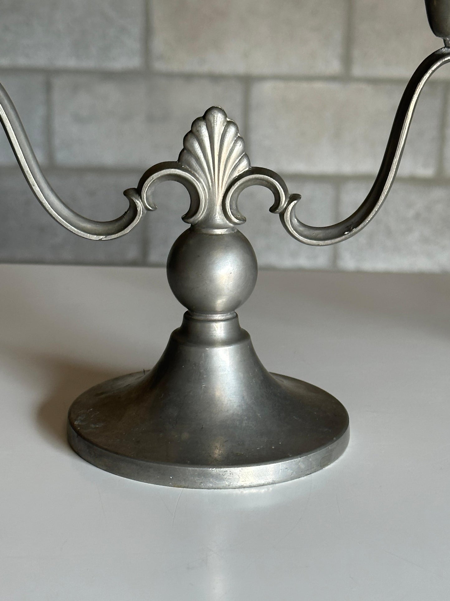 Frisman Vintage Swedish Grace Candelabras by Firma Svenskt Tenn in Pewter- a Pair