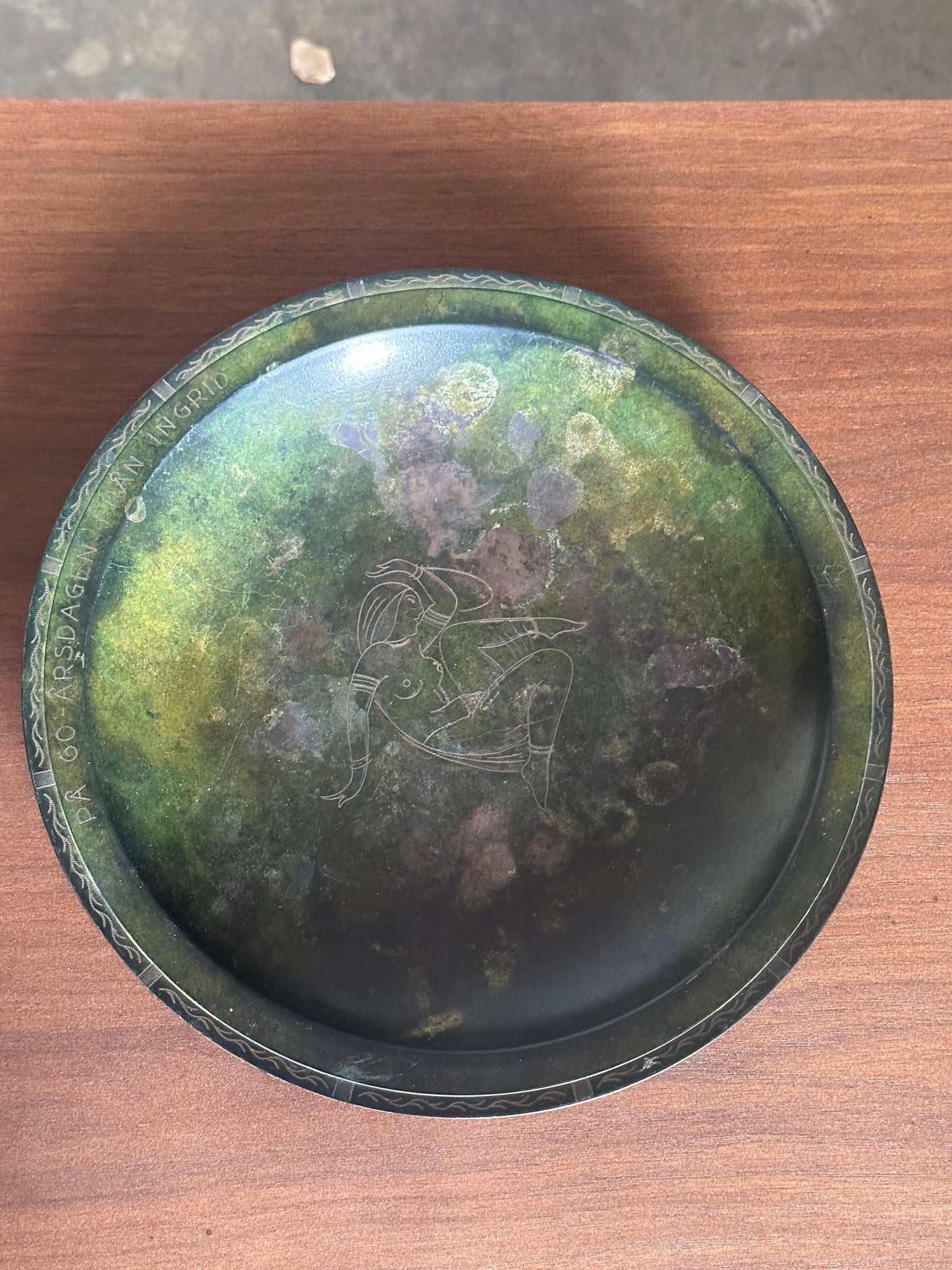 Frisman Vintage 1960s Modernist Bronze Low Bowl, Sweden