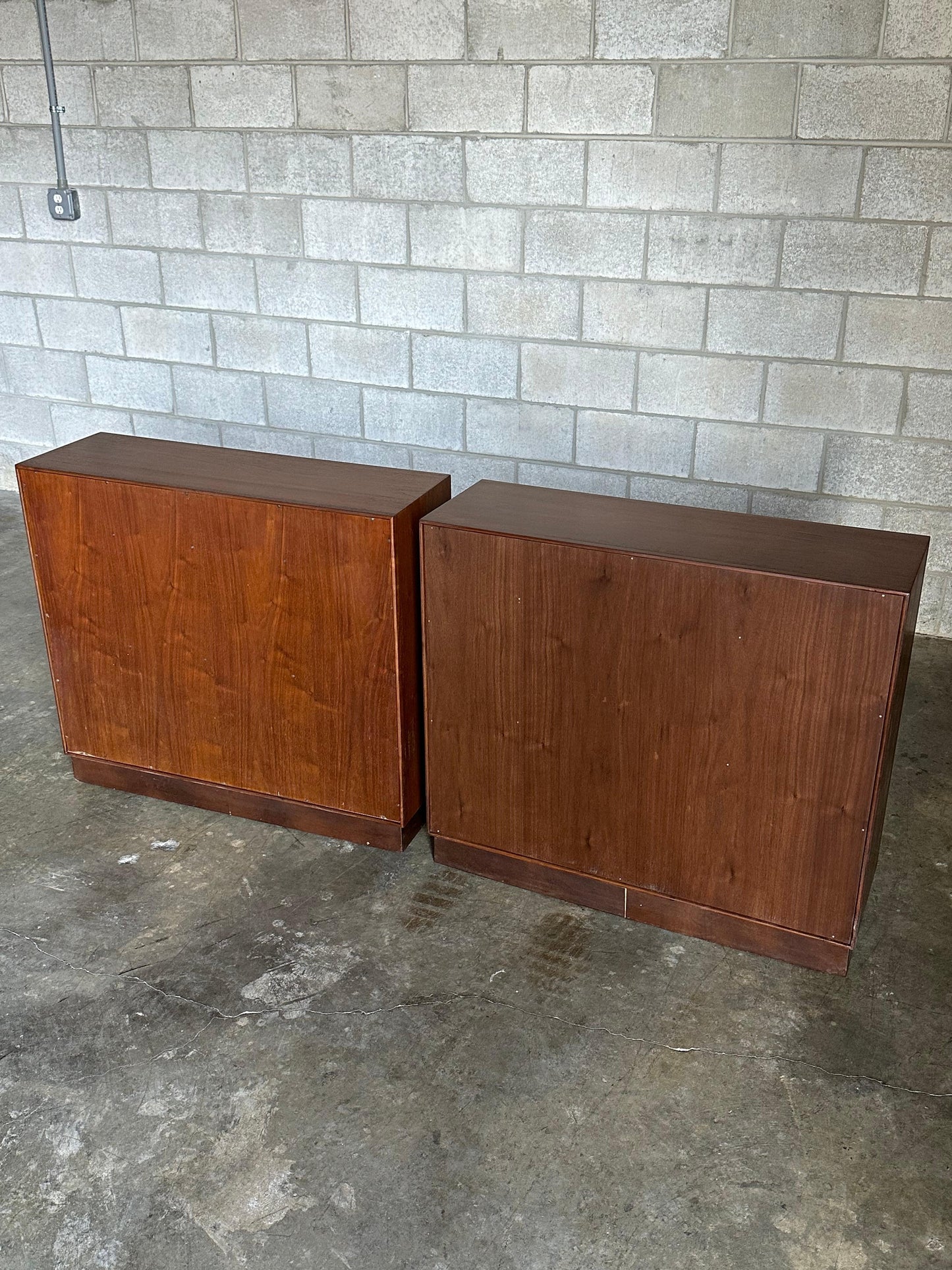 Frisman Vintage Edward Wormley for Dunbar Bookcases With Floating Drawers- a Pair