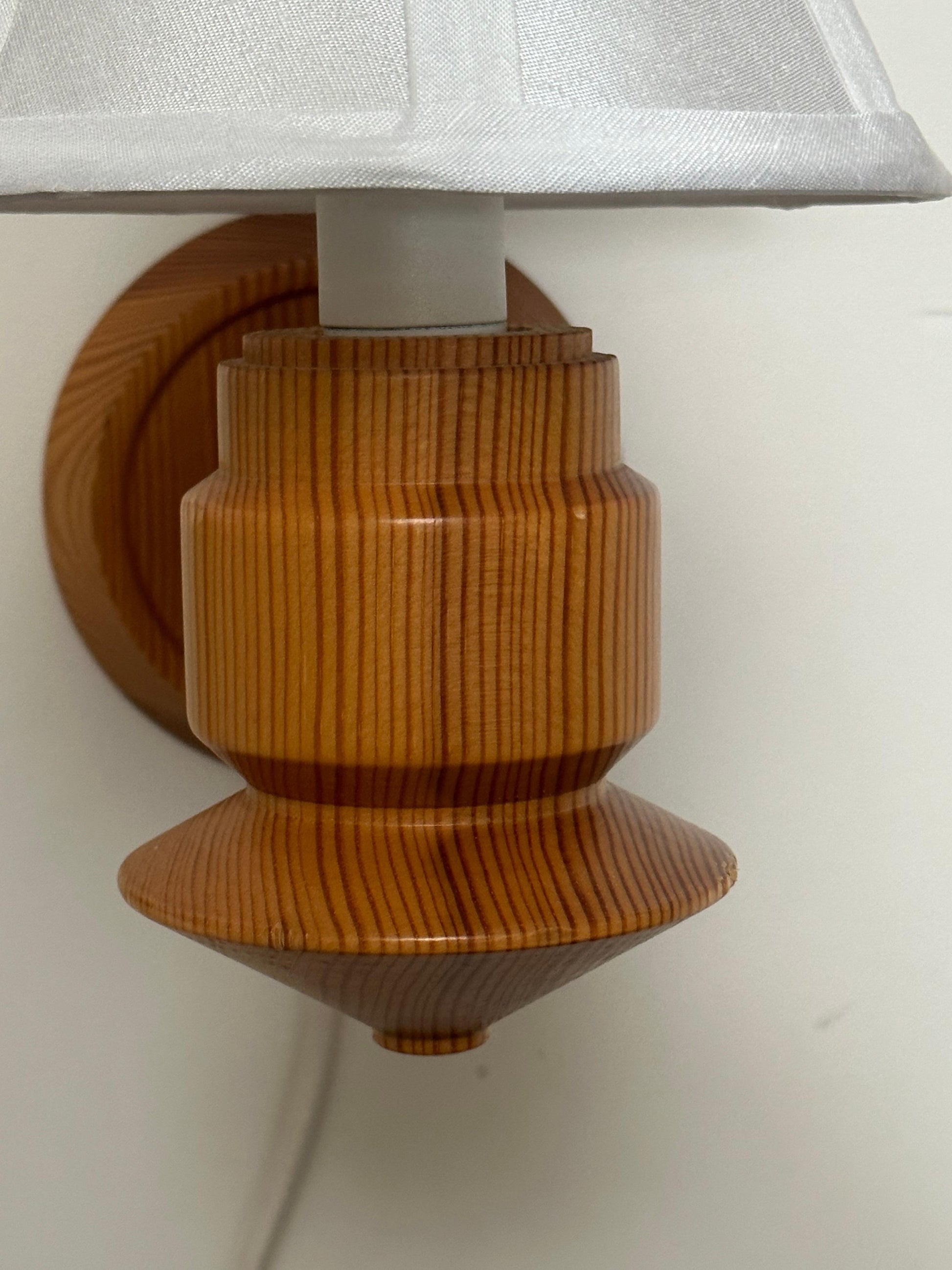 Frisman Vintage 1970s Swedish Pine Wall Lights/ Sconces