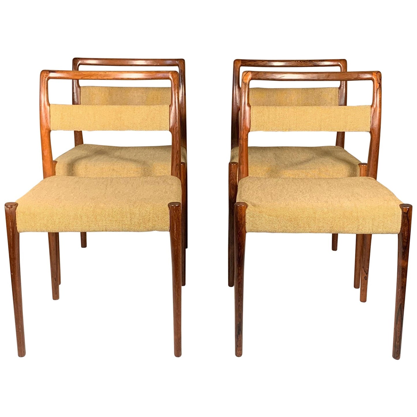 Frisman Vintage Set of Four Dining Chairs by Kai Kristiansen in Brazilian Rosewood