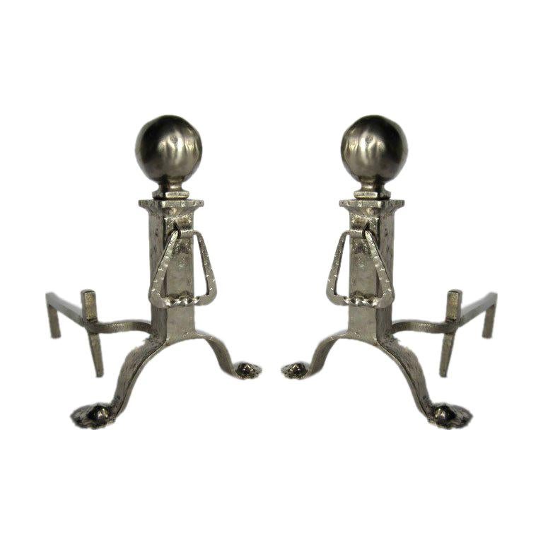 Frisman Vintage A Pair of Impressive Andirons