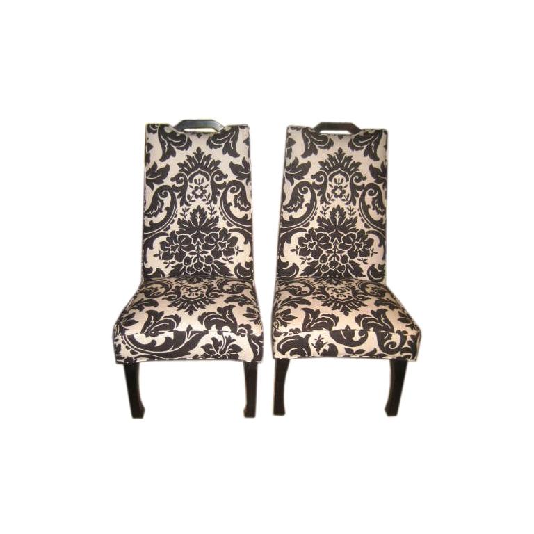Frisman Vintage A Pair of Tall Upholstered Chairs