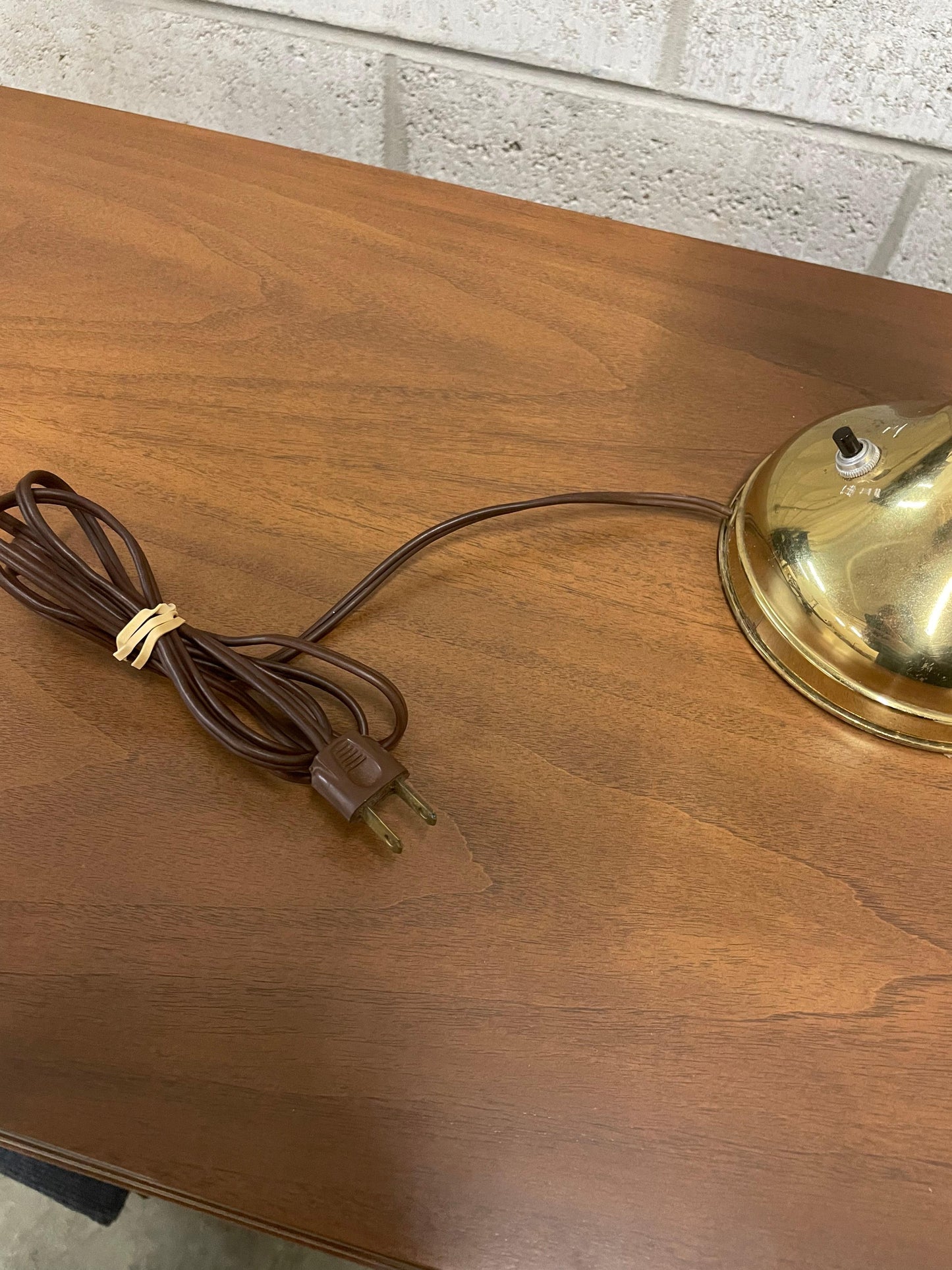 Frisman Vintage American Designer Modernist Brass Lamp with Pierced Cone Shade