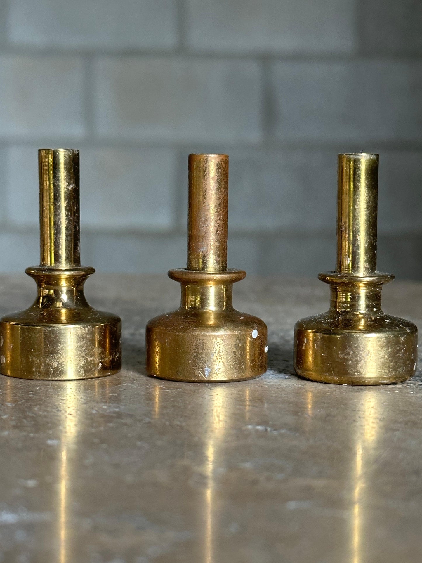 Frisman Vintage Hans Agne Jakobsson Brass Candle Holders, Set of 6