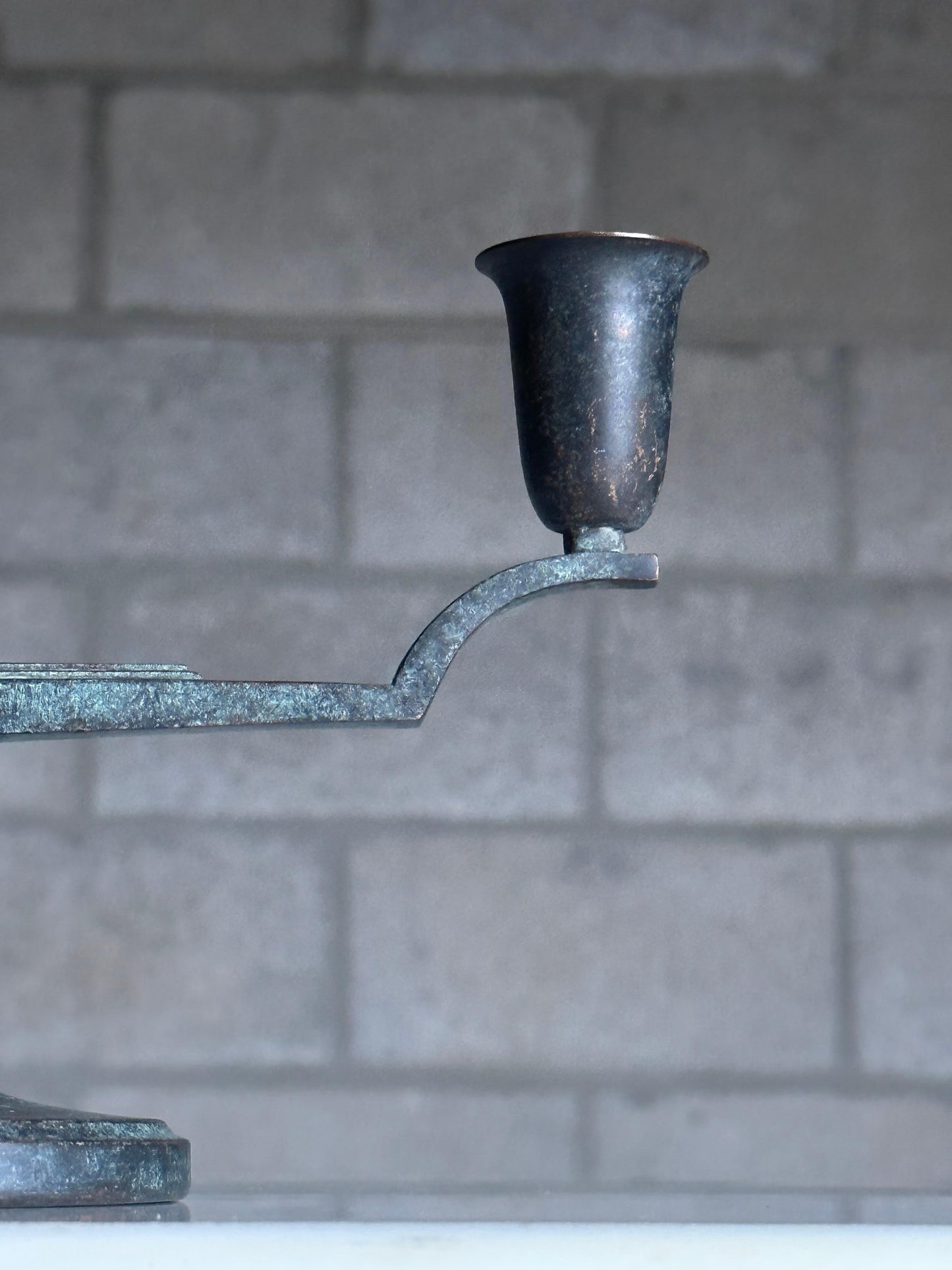 Frisman Vintage Bronze Candelabras by Nils Johan for äkta Brons Svensk Vara, a Pair