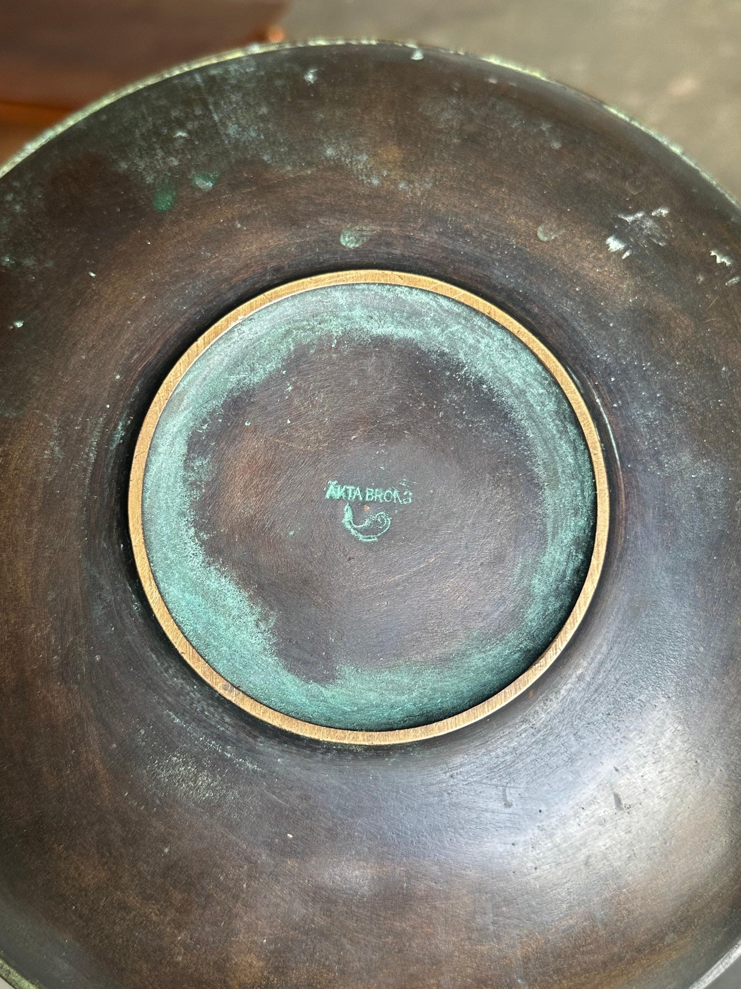 Frisman Vintage Solid Bronze Low Bowl by Gunnar Nylund for Akta Brons, Sweden, 1940s