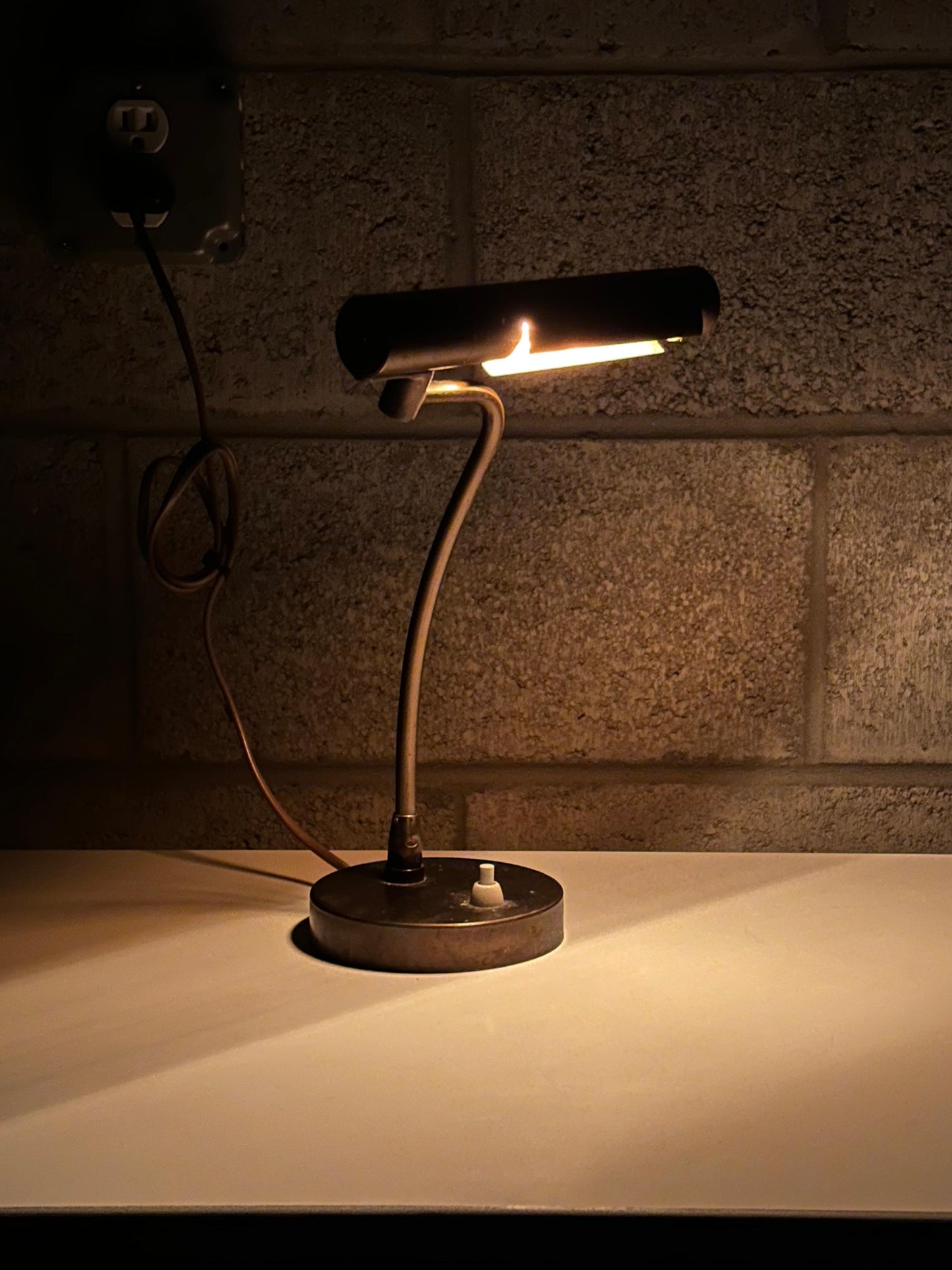 Frisman Vintage 1940s Swedish Modern Brass Desk or Banker/ Table Lamp by Asea