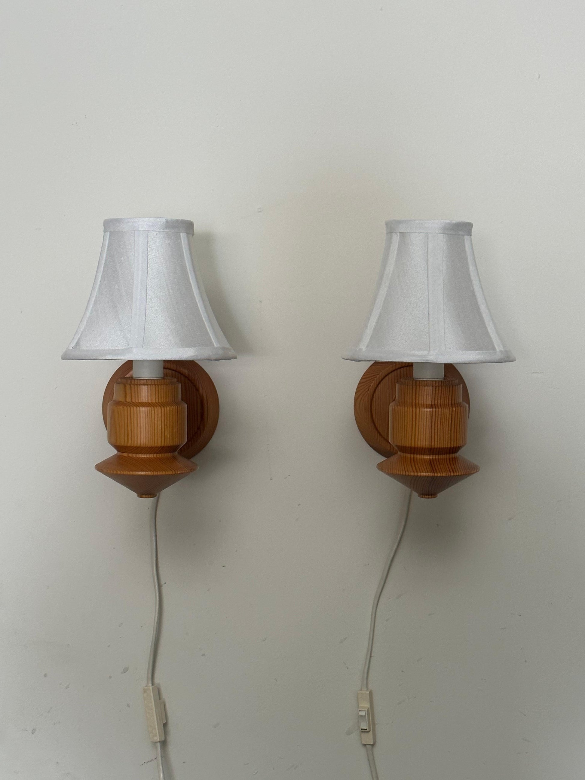 Frisman Vintage 1970s Swedish Pine Wall Lights/ Sconces