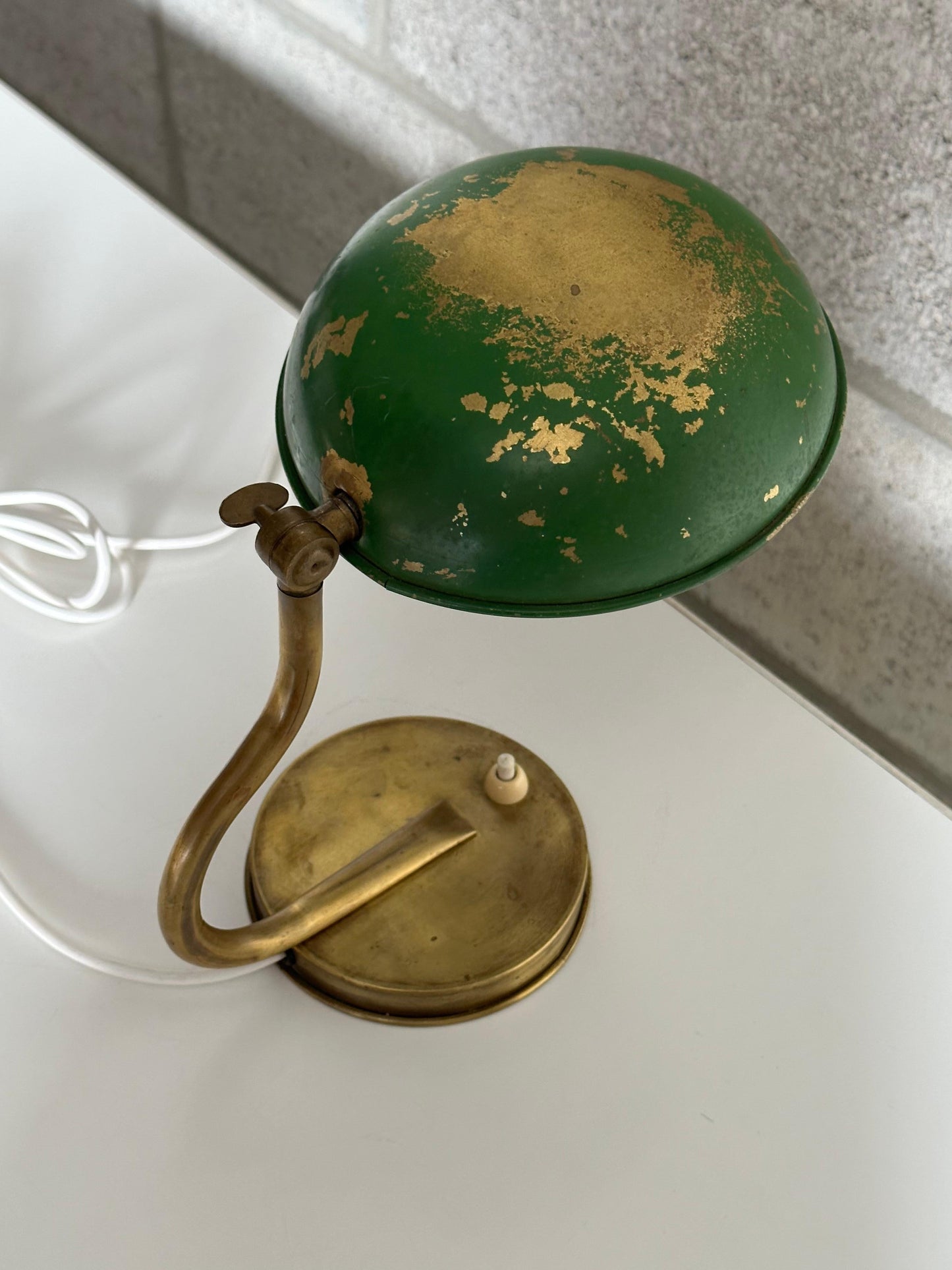 Frisman Vintage 1940s Swedish Modern Organic Wall/ Table Lamp by Asea, Brass and Paint