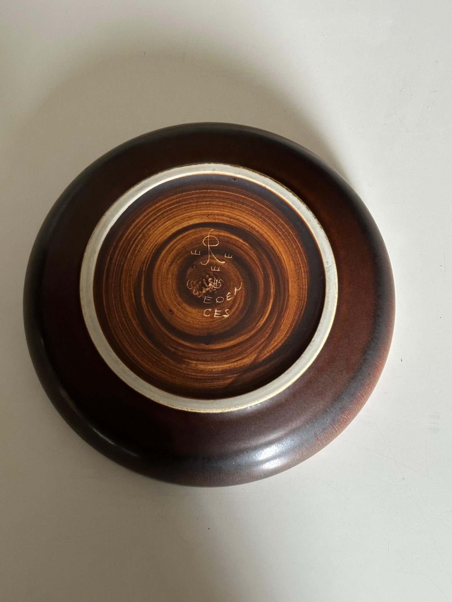 Frisman Vintage Carl Harry Stålhane for Rörstrand CES Ceramic Low Bowl, Sweden