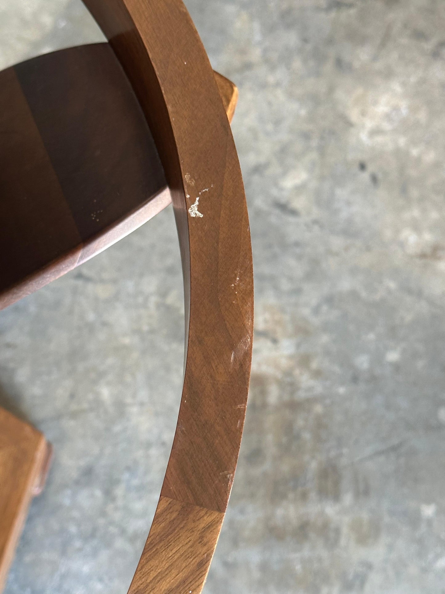 Frisman Vintage Edward Wormley for Dunbar Large Tulip End/ Side Table in Travertine and Walnut