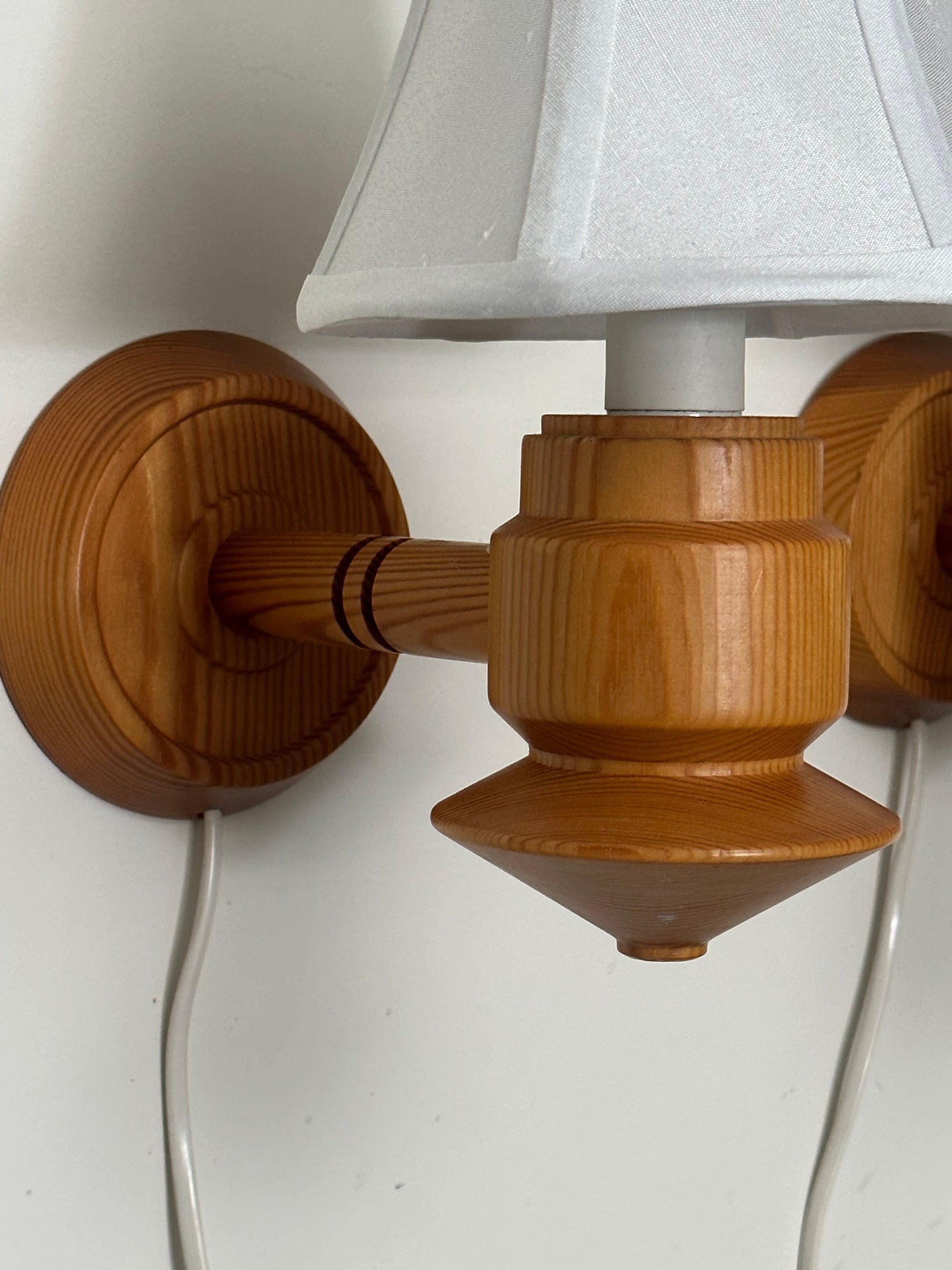 Frisman Vintage 1970s Swedish Pine Wall Lights/ Sconces