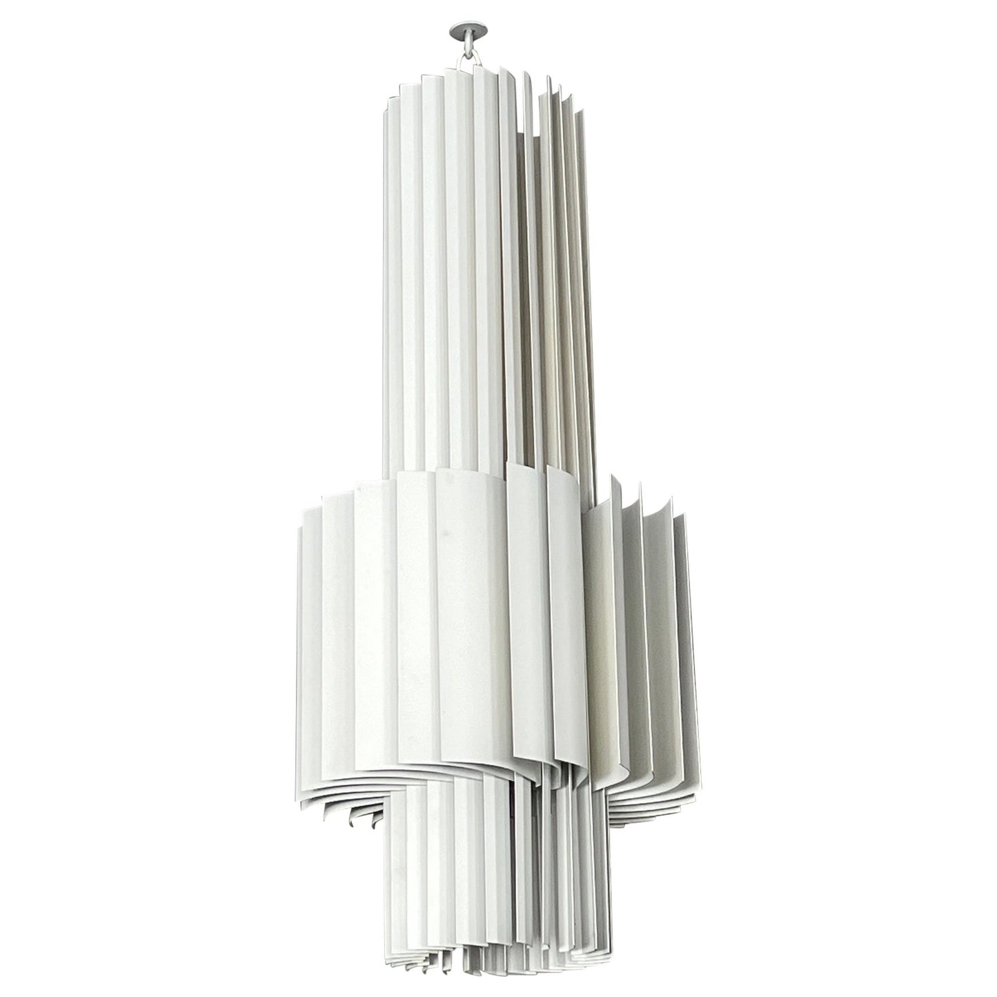 Frisman Vintage Ilse Hofman Aluminium Louvered Chandelier for Airborne International 1960’s