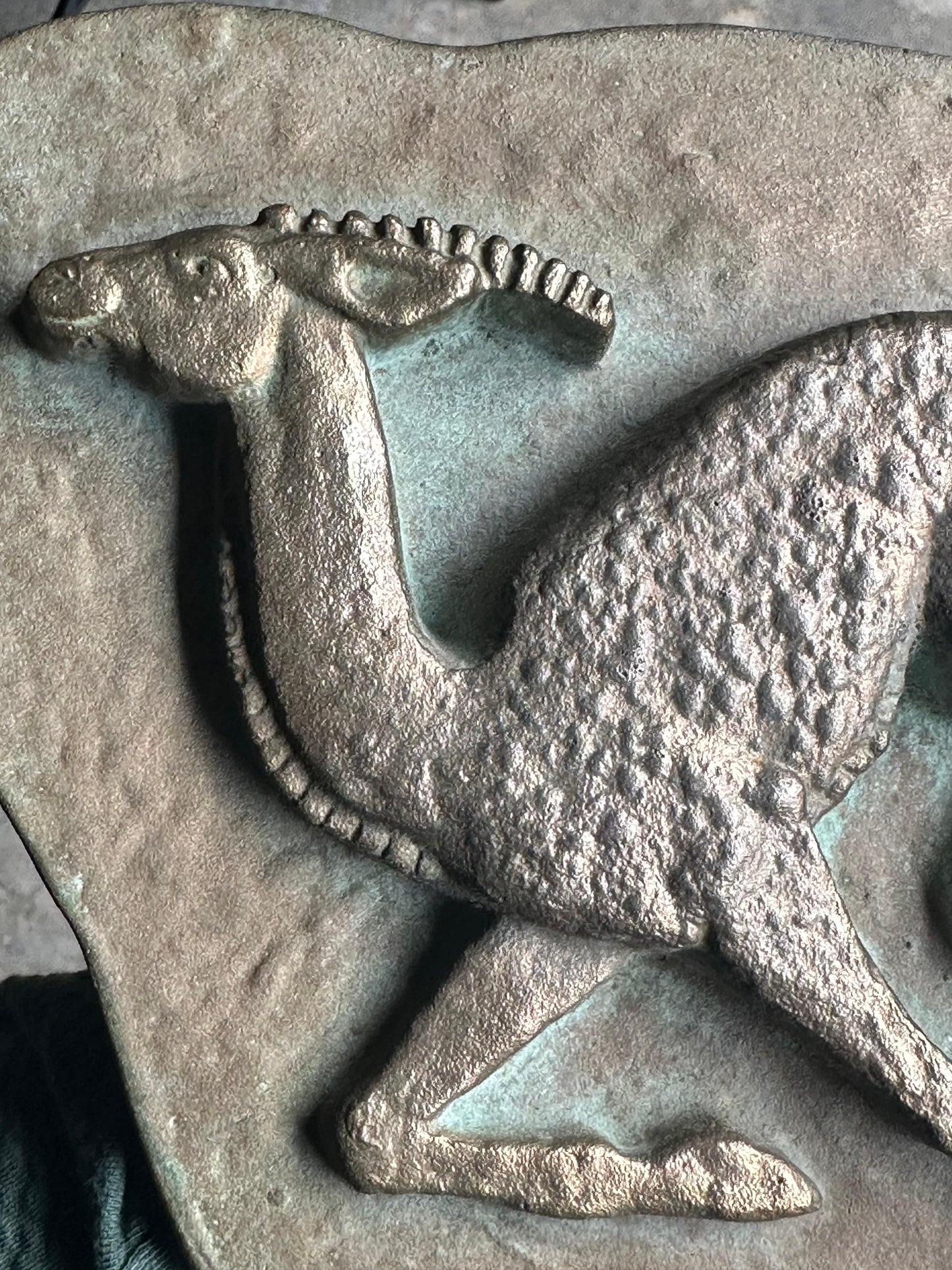 Frisman Vintage Unique Bronze Sculptural Wall Relief Plaque, 1950s, Sweden