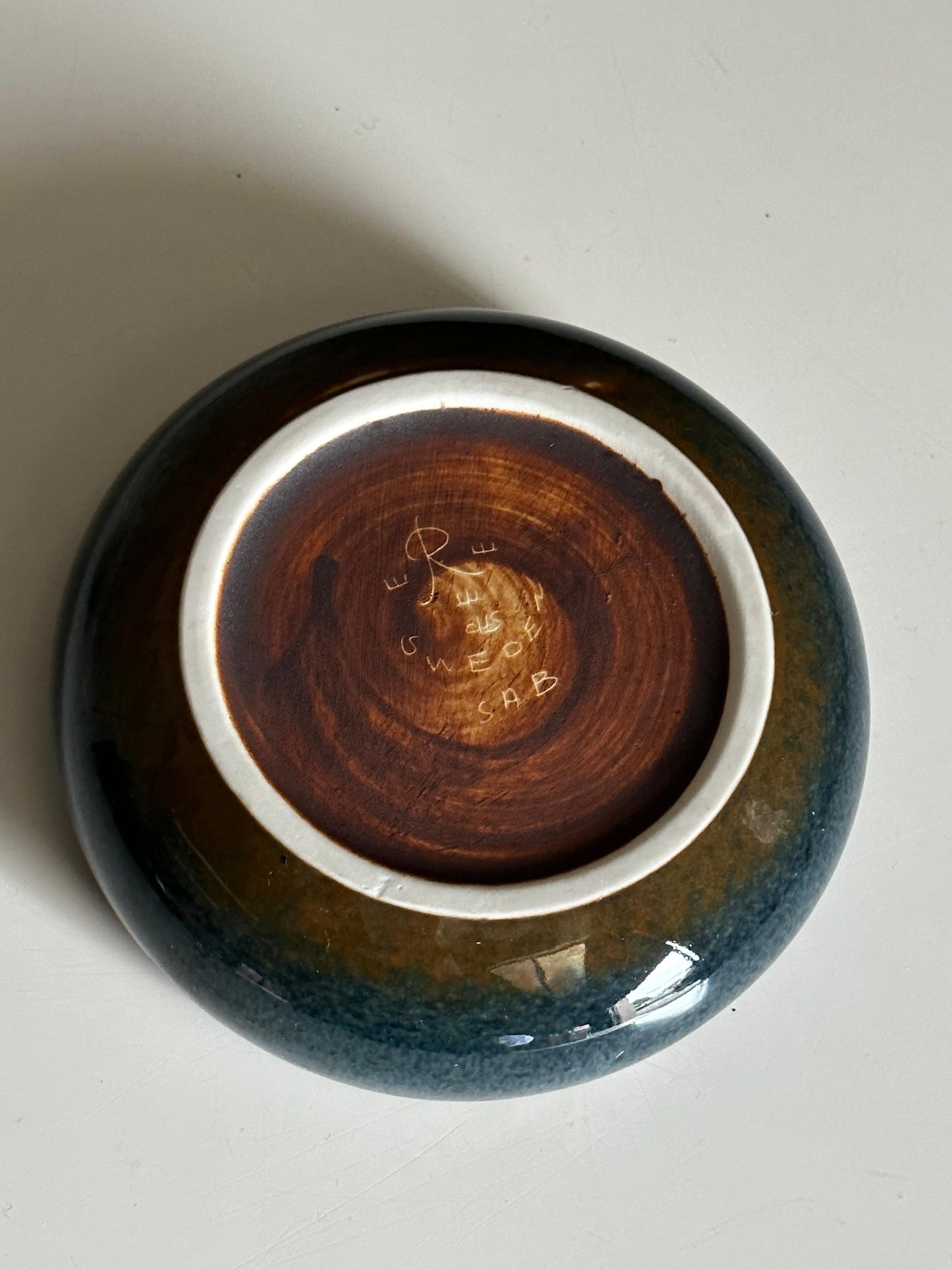 Frisman Vintage Carl Harry Stålhane for Rörstrand Blue Stoneware Bowl, 1950s