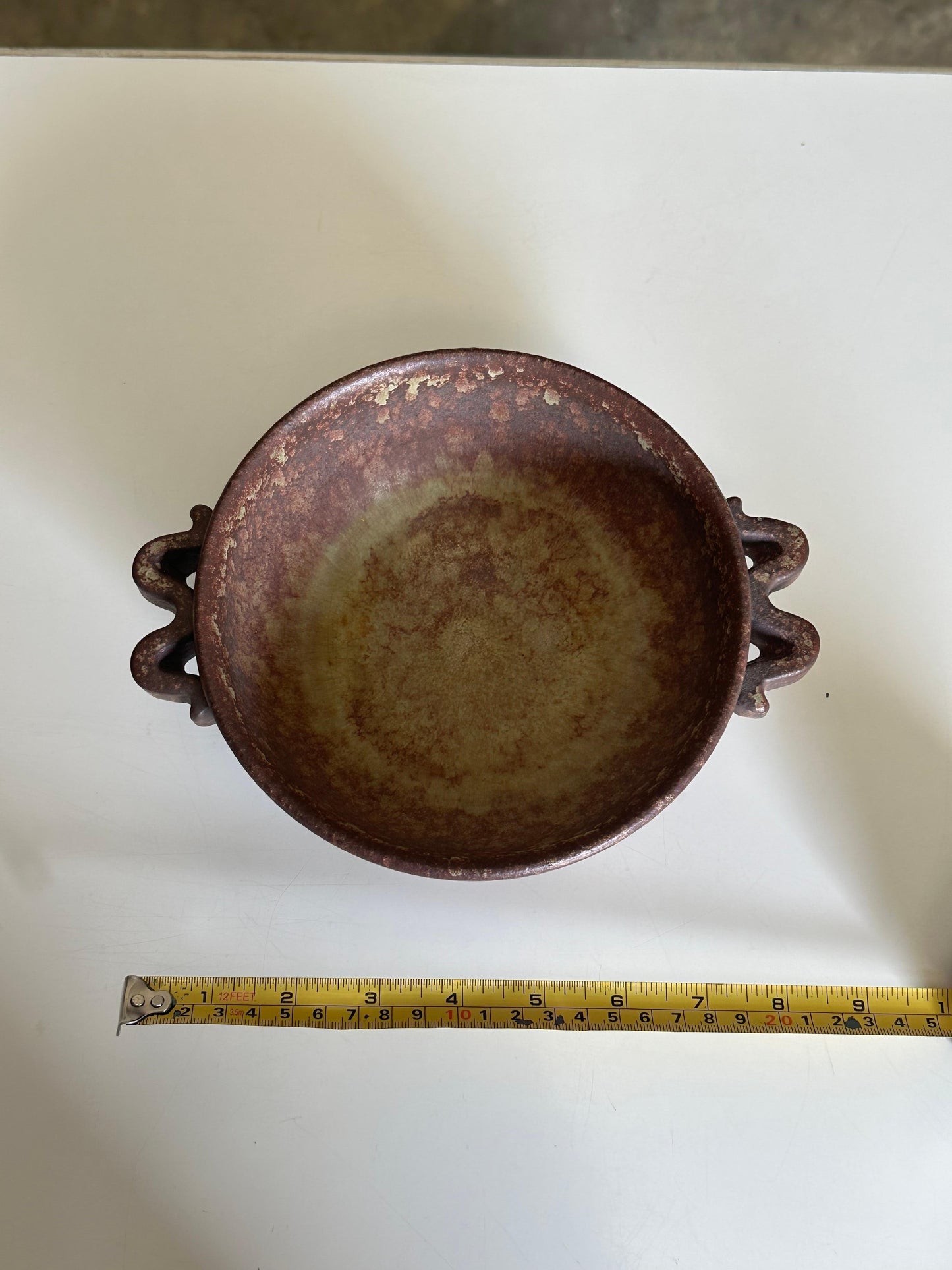 Frisman Vintage Swedish Double Handled Bowl Attributed to Höganäs