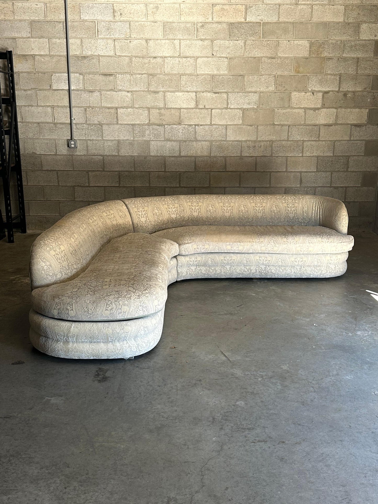 Frisman Vintage Large Postmodern Serpentine Sectional With Stacked Base After Directional