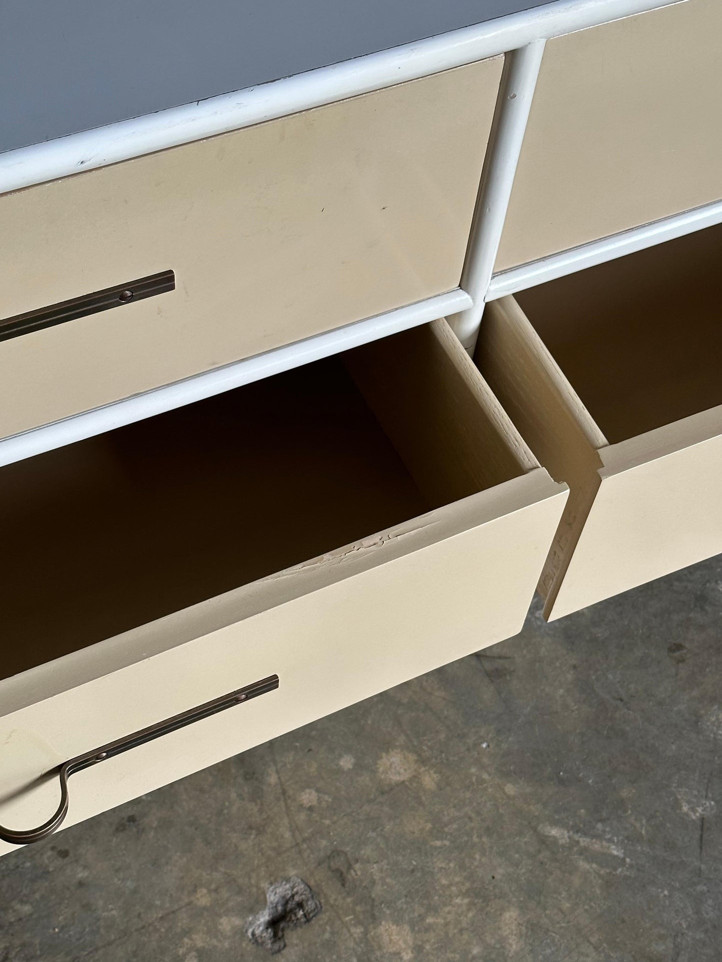Frisman Vintage Tommi Parzinger Lacquered Dresser With Brass Hardware for Willow and Reed