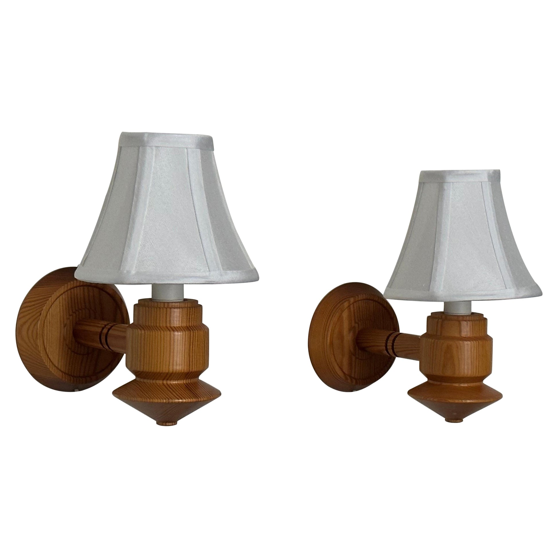 Frisman Vintage 1970s Swedish Pine Wall Lights/ Sconces
