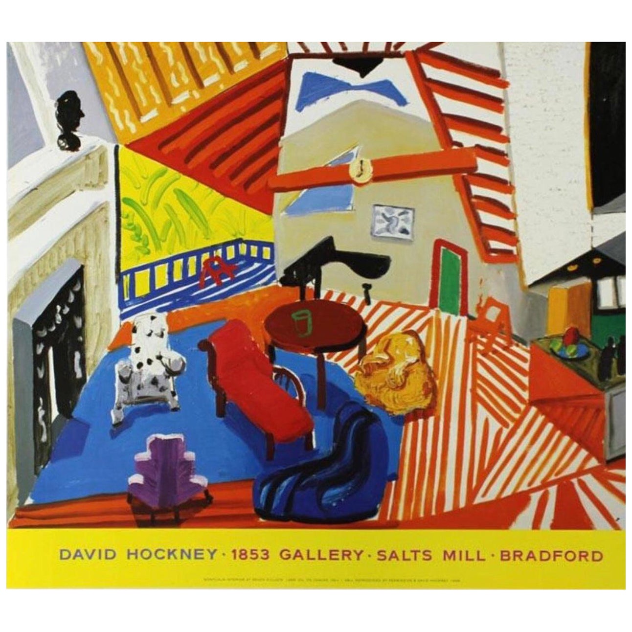 Frisman Vintage 1988 David Hockney Original Exhibition Malcolm Bradford Hall Los Angeles