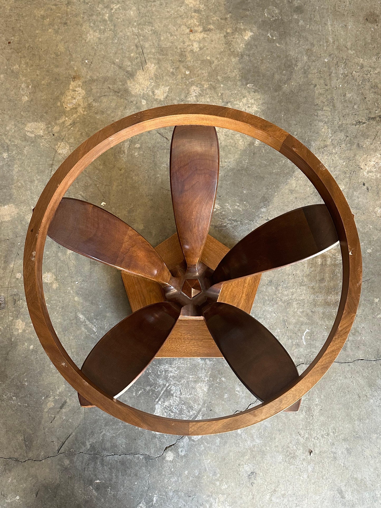 Frisman Vintage Edward Wormley for Dunbar Large Tulip End/ Side Table in Travertine and Walnut