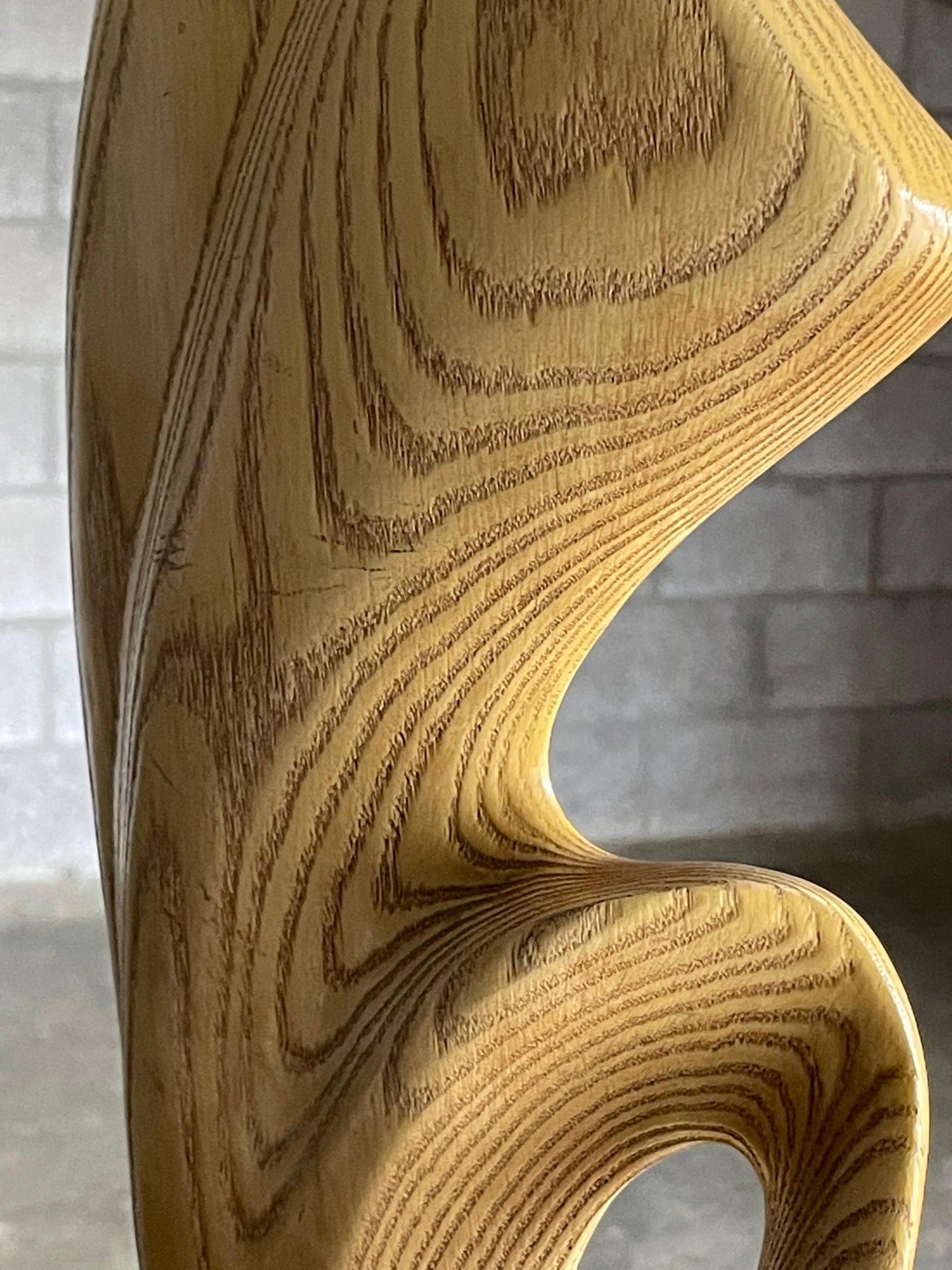 Frisman Vintage Large Biomorphic Cerused Modernist Table Lamp After Yasha Heifetz
