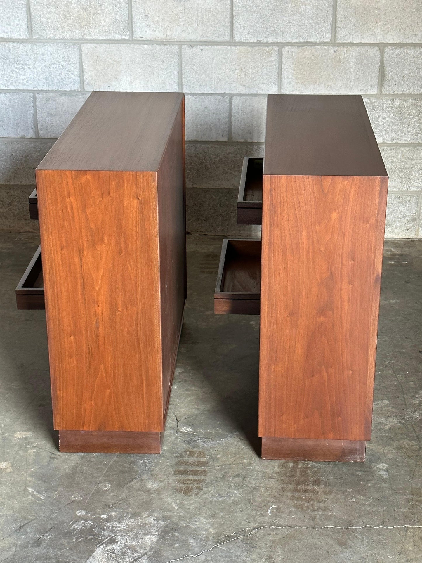 Frisman Vintage Edward Wormley for Dunbar Bookcases With Floating Drawers- a Pair