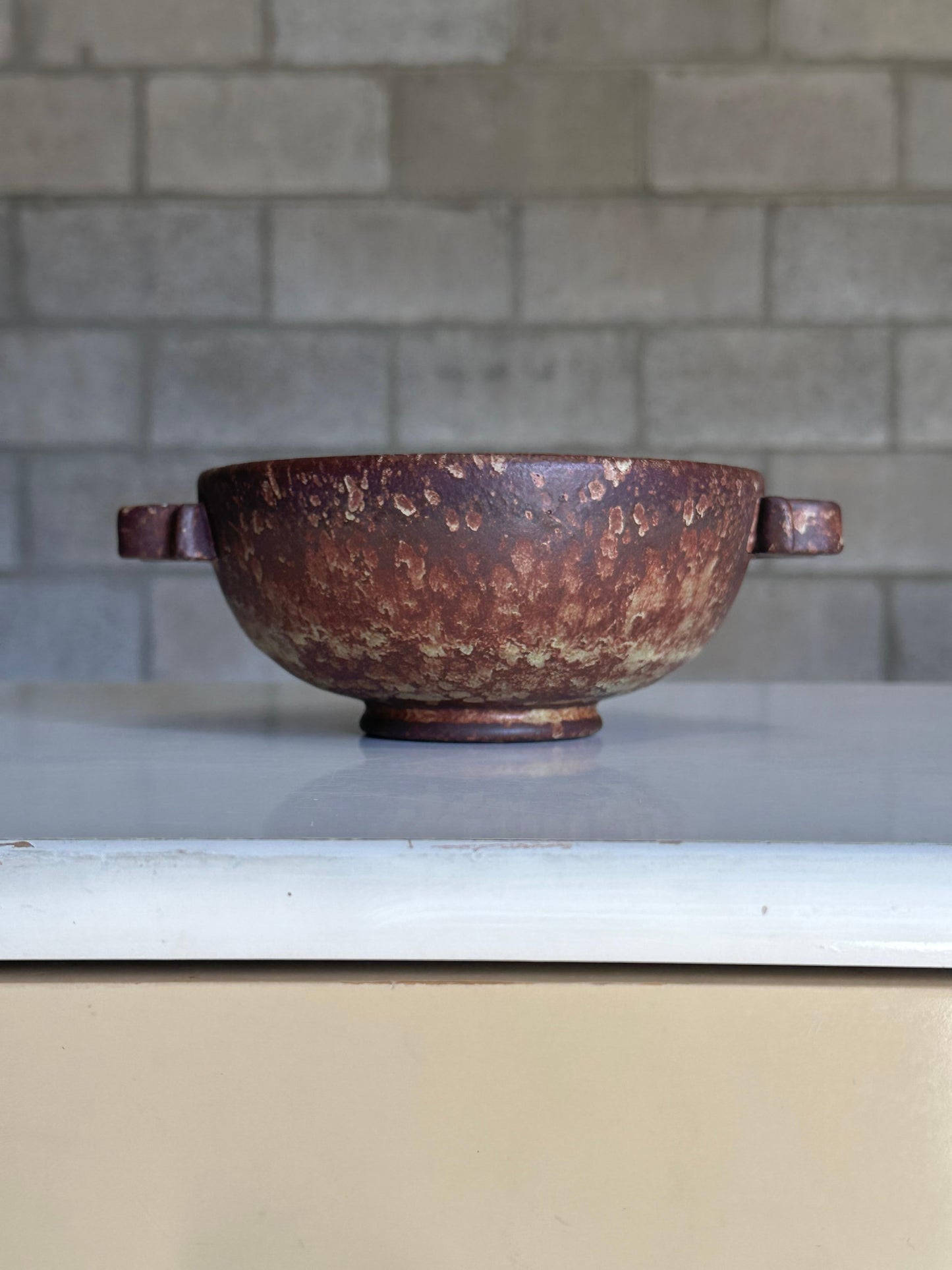 Frisman Vintage Swedish Double Handled Bowl Attributed to Höganäs