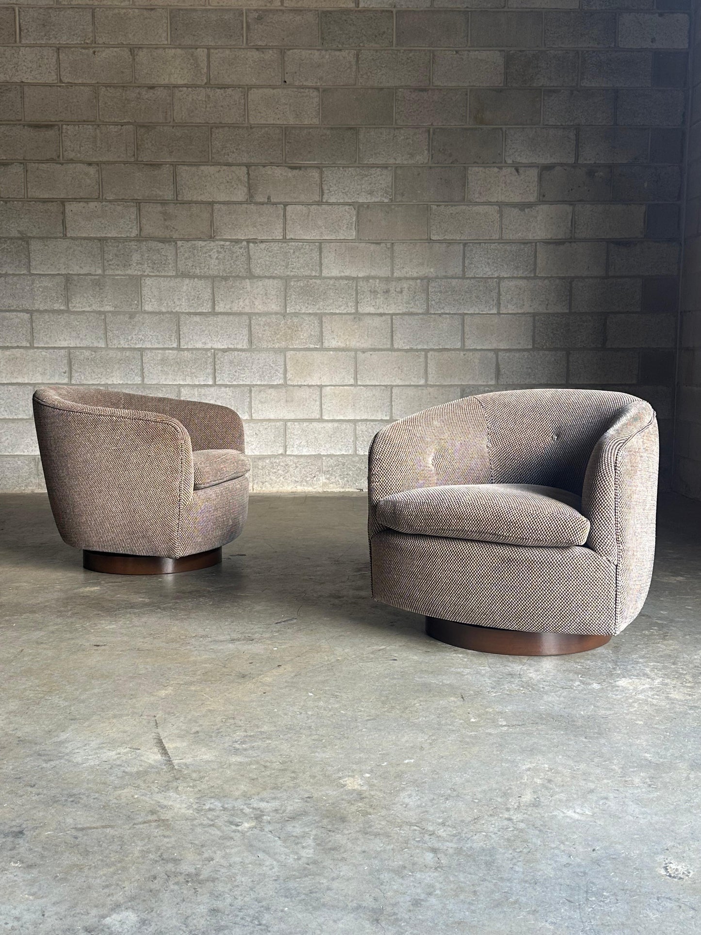 Frisman Vintage Milo Baughman for Thayer Coggin Swivel and Tilt Chairs