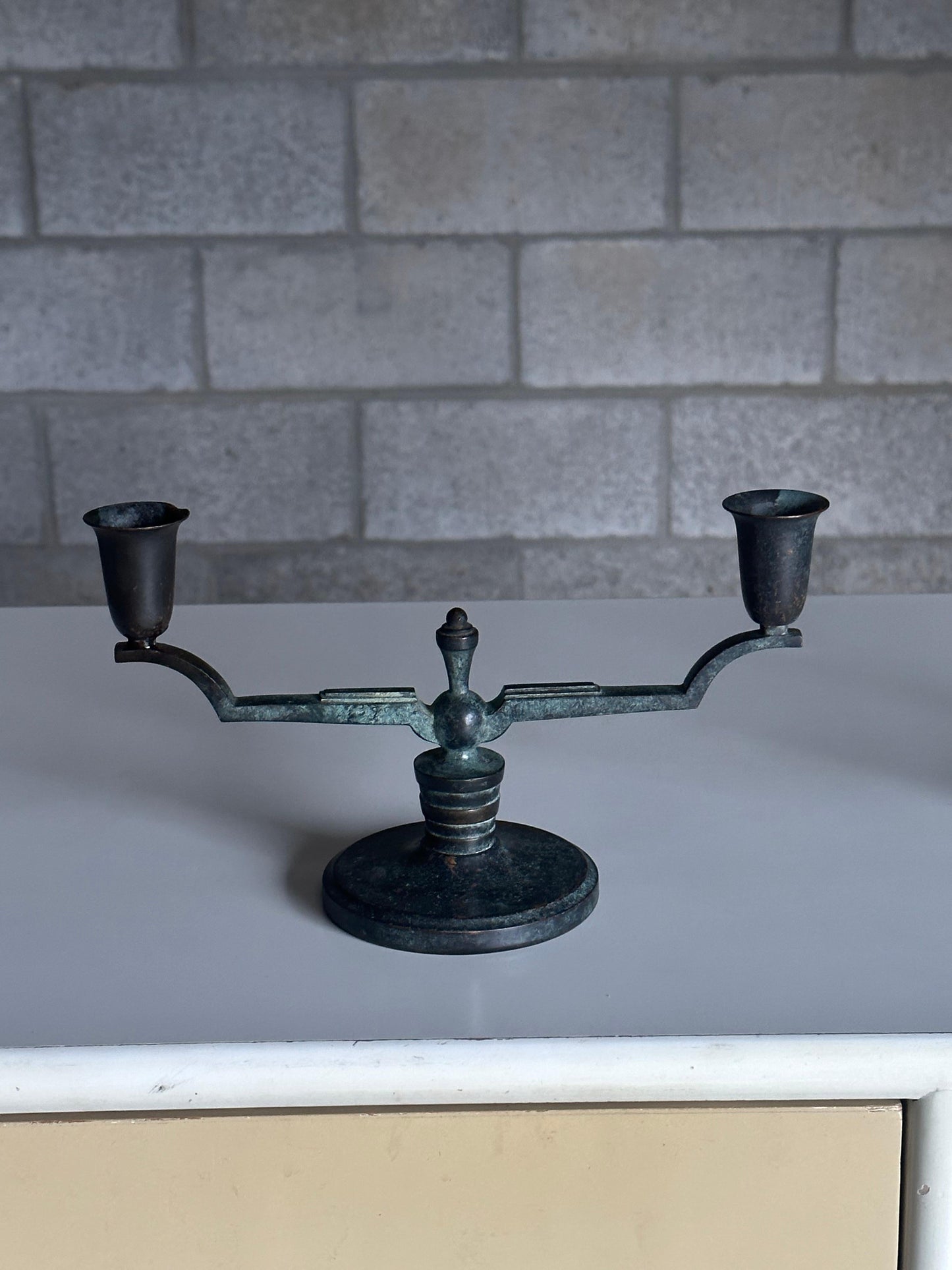 Frisman Vintage Bronze Candelabras by Nils Johan for äkta Brons Svensk Vara, a Pair