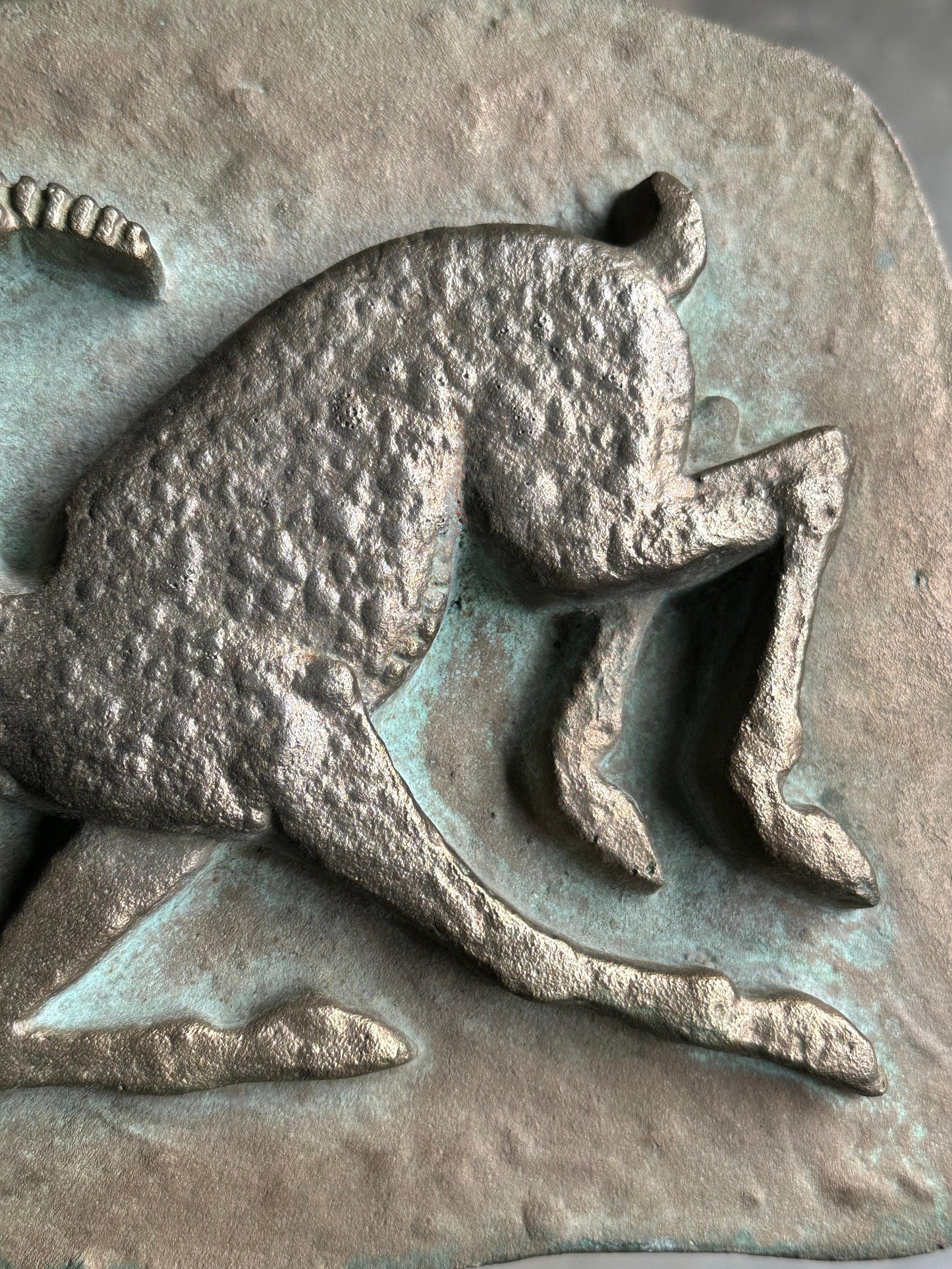 Frisman Vintage Unique Bronze Sculptural Wall Relief Plaque, 1950s, Sweden