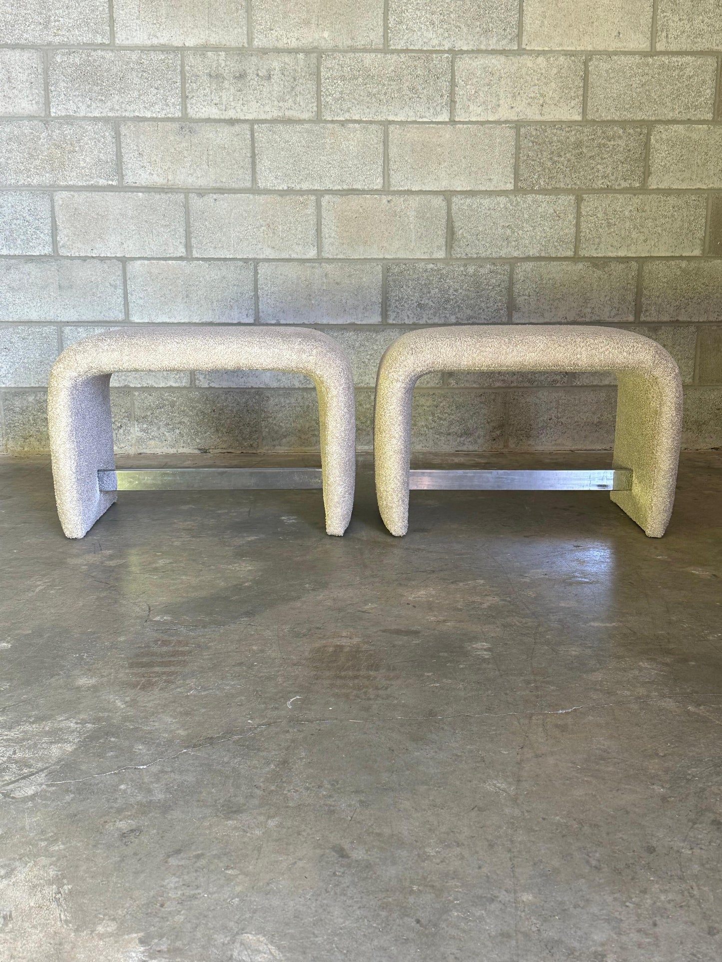 Frisman Vintage Vintage Waterfall Ottomans/ Stools by Thayer Coggin - A Pair