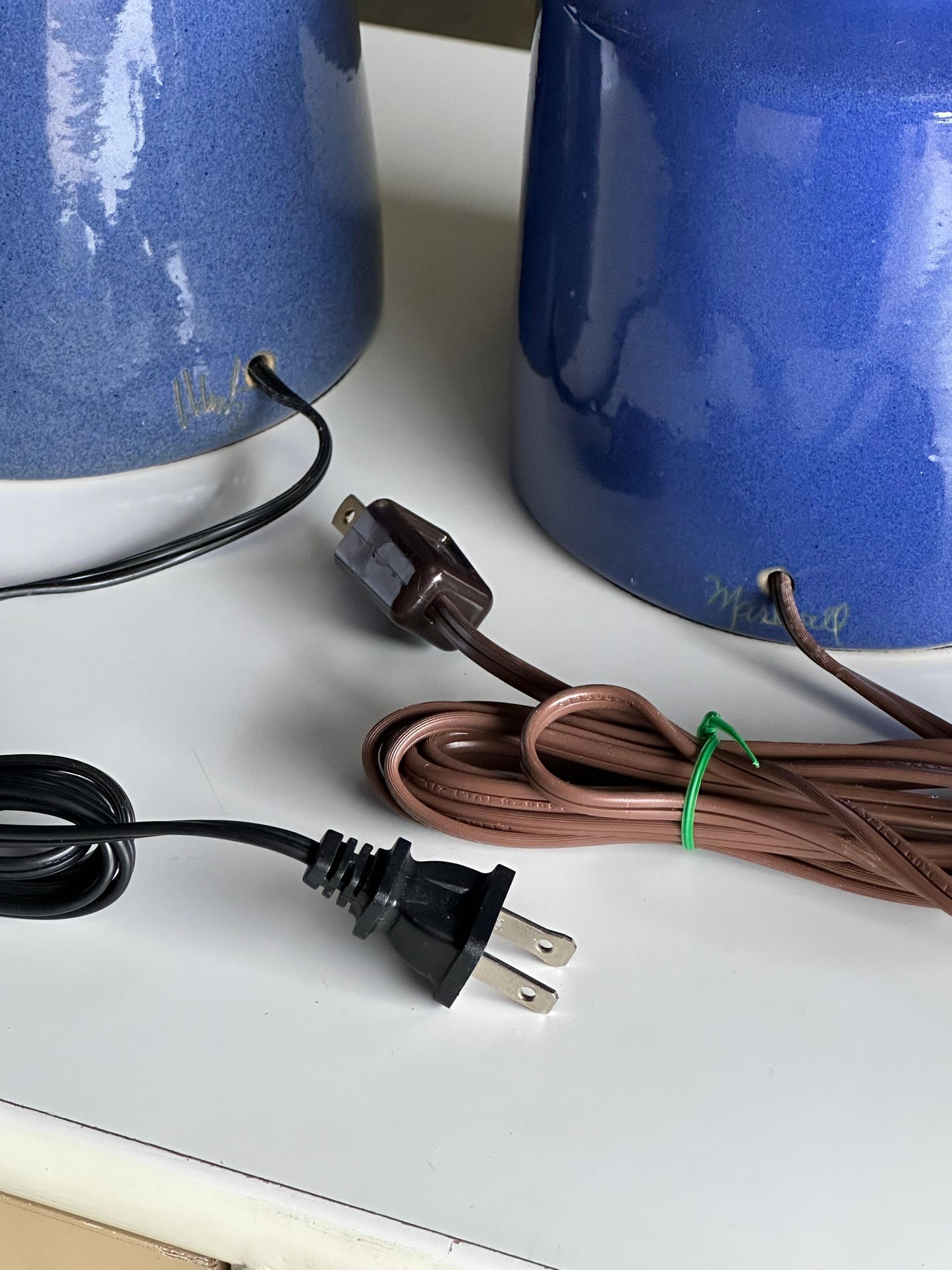 Frisman Vintage Martz Lamps by Jane and Gordon Martz for Marshall Studios, Blue, Ceramic