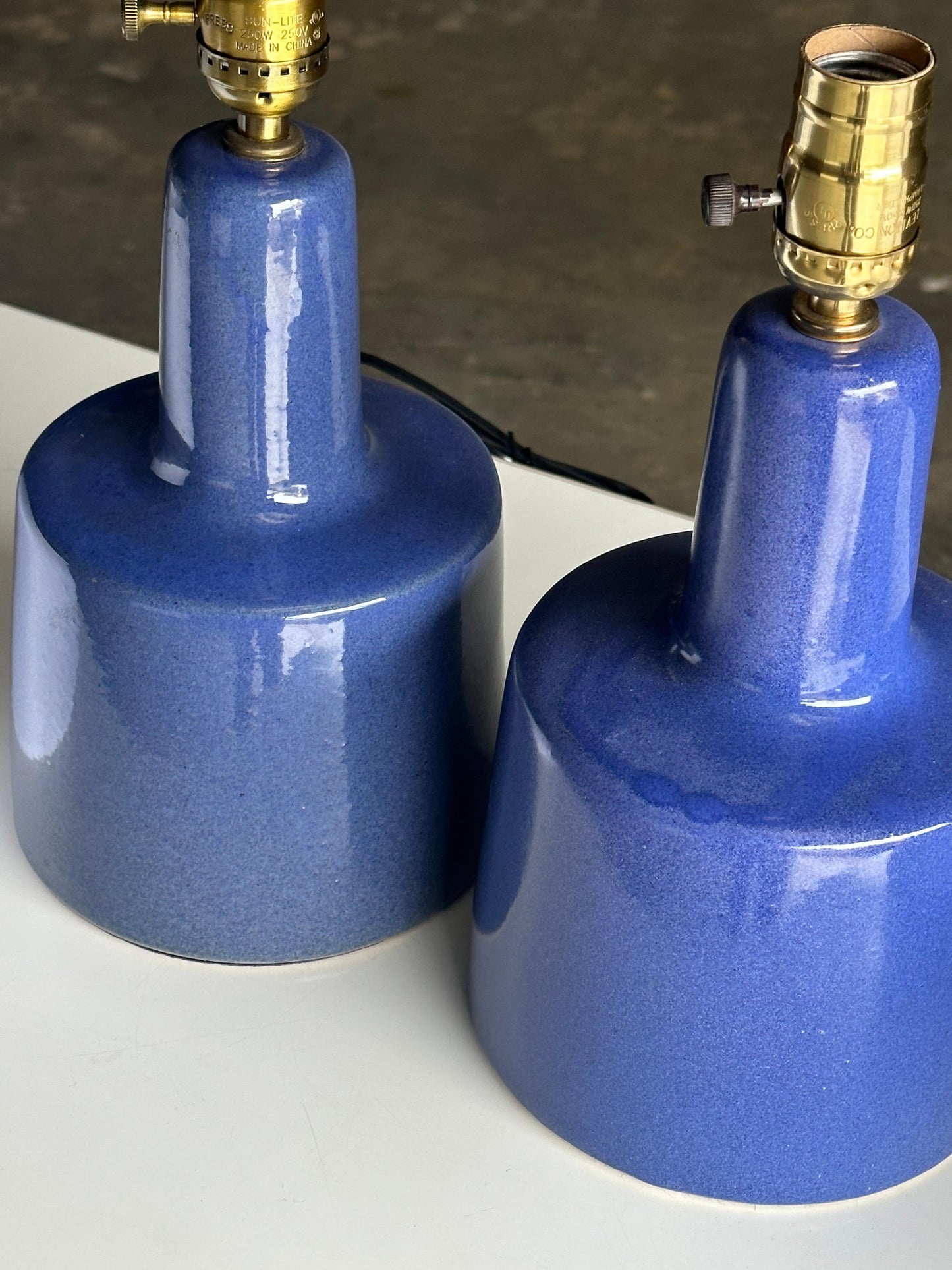 Frisman Vintage Martz Lamps by Jane and Gordon Martz for Marshall Studios, Blue, Ceramic
