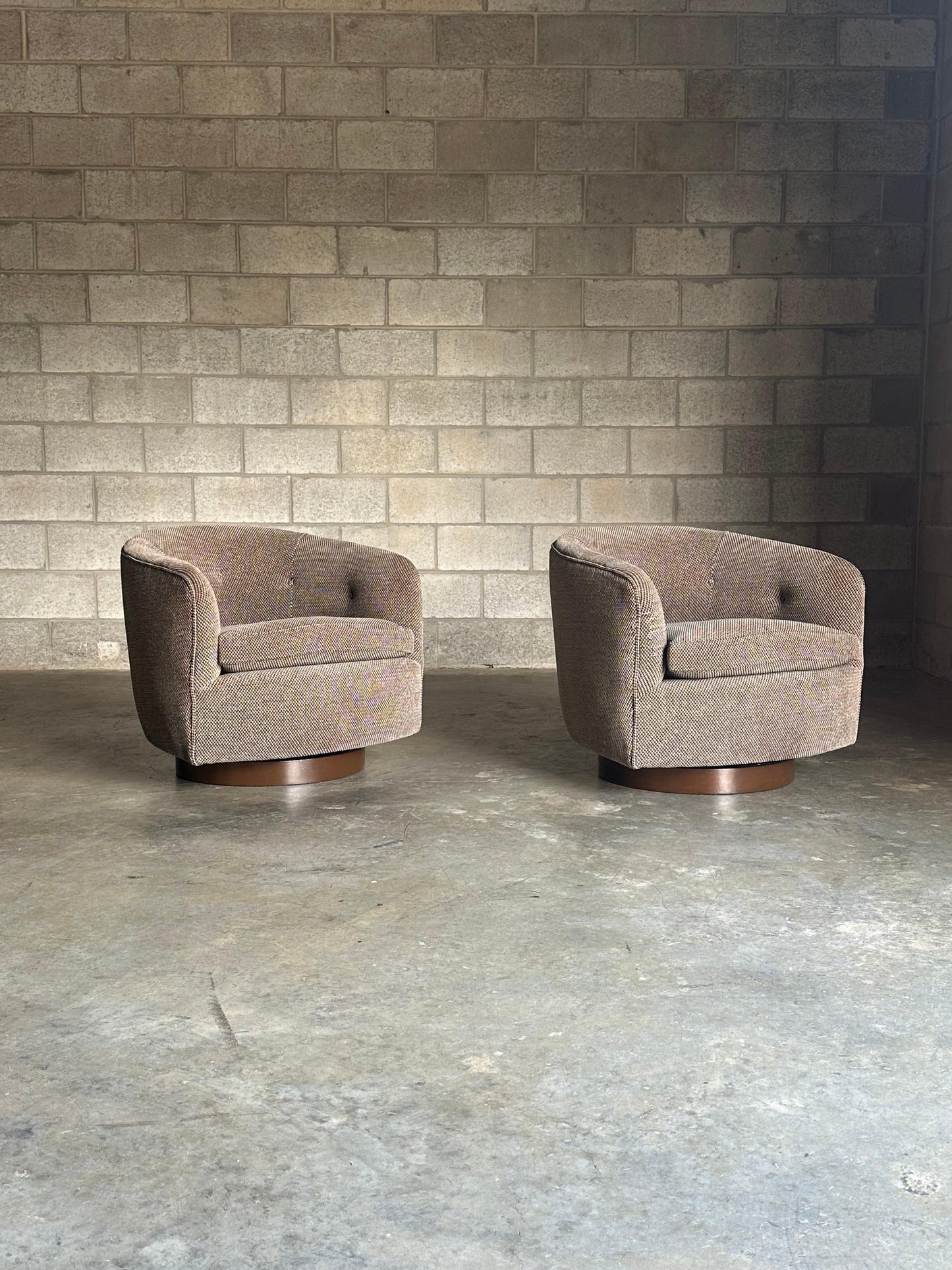 Frisman Vintage Milo Baughman for Thayer Coggin Swivel and Tilt Chairs
